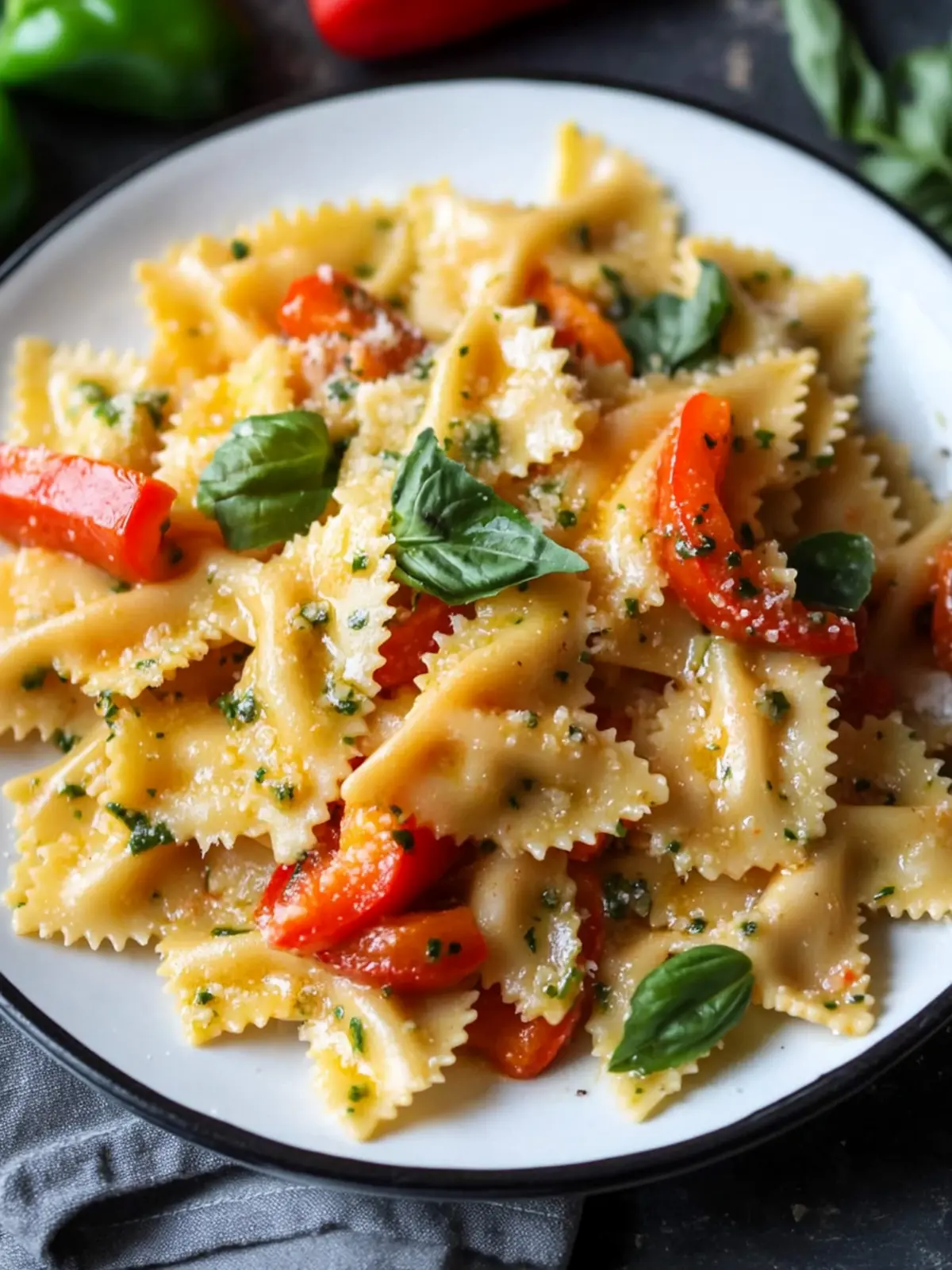 Garlic and Roasted Bell Pepper Farfalle in Just 25 Minutes 3 Garlic and Roasted Bell Pepper Farfalle