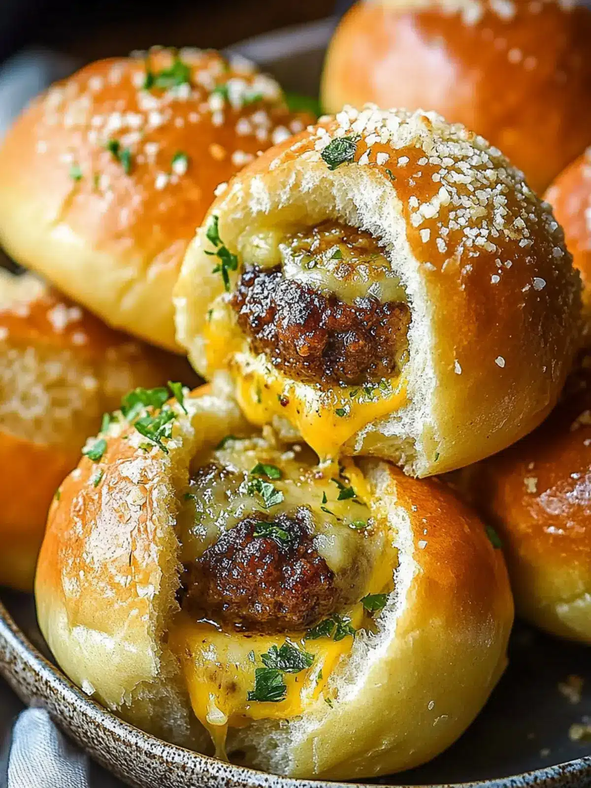 Garlic Parmesan Cheeseburger Bombs: Melty Goodness Awaits 2 Garlic Parmesan Cheeseburger Bombs
