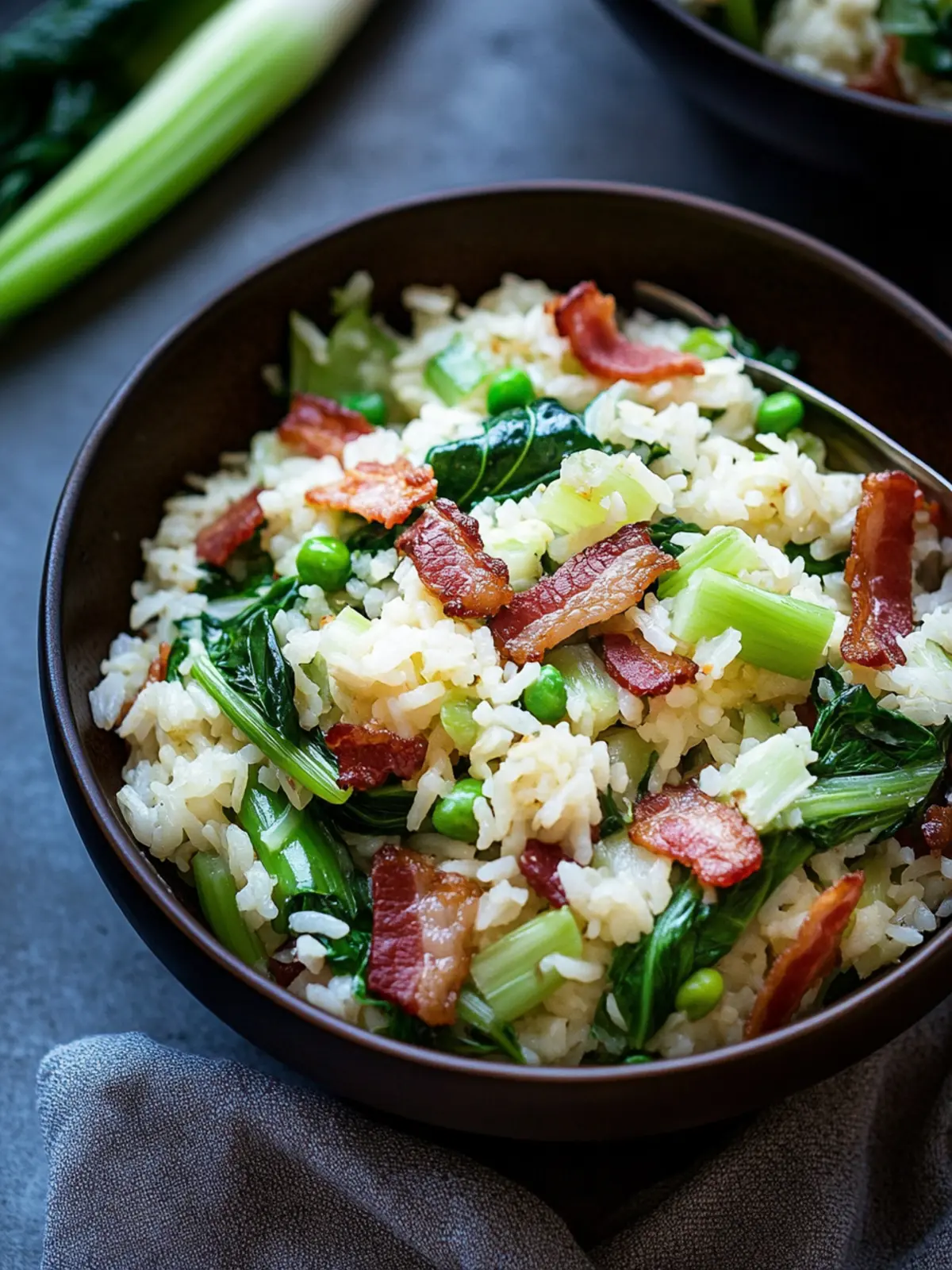 Savory Bok Choy Fried Rice with Bacon for Cozy Nights 2 Bok Choy Fried Rice with Bacon