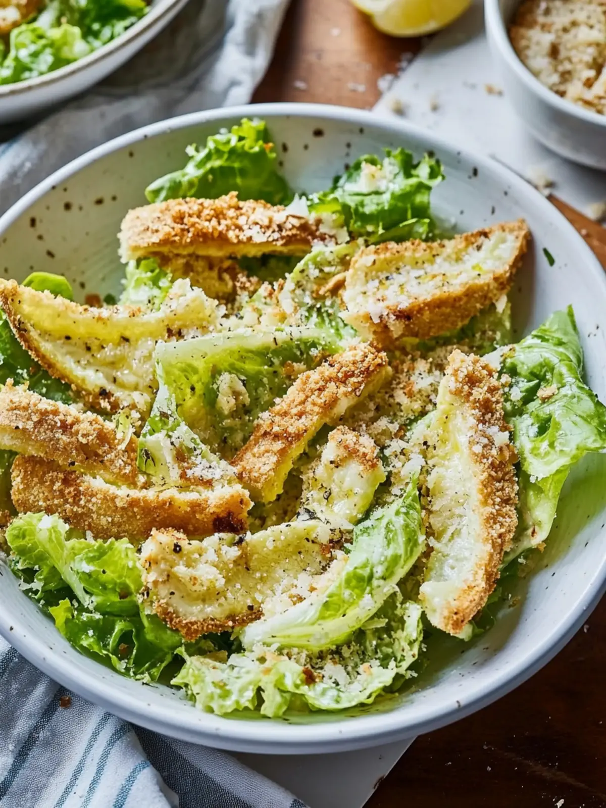 Caesar Salad with Garlic Butter Breadcrumbs for Ultimate Crunch 2 Caesar Salad with Garlic Butter Breadcrumbs