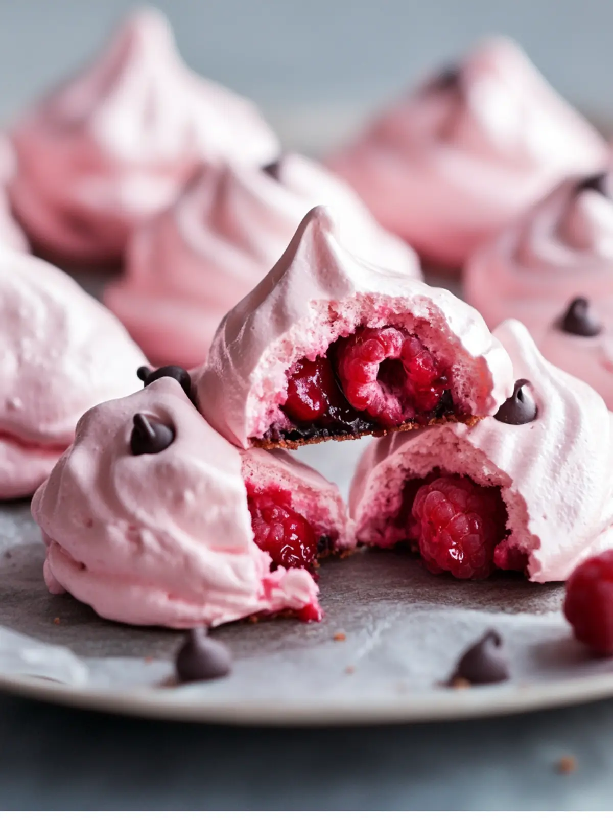 Raspberry Chocolate Chip Meringue Cookies That Melt in Your Mouth 2 Raspberry Chocolate Chip Meringue Cookies