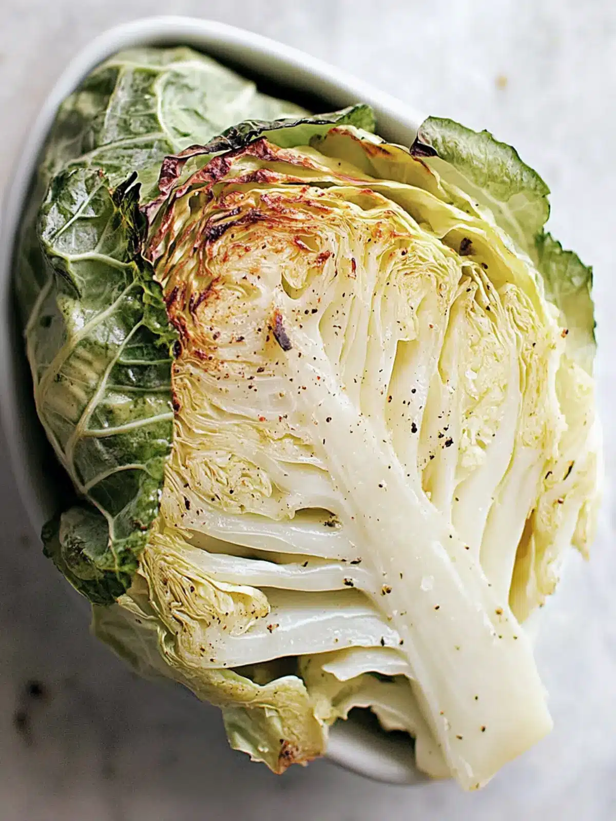 Savory Baked Cabbage with Browned Butter & Crispy Bacon 3 Baked Cabbage