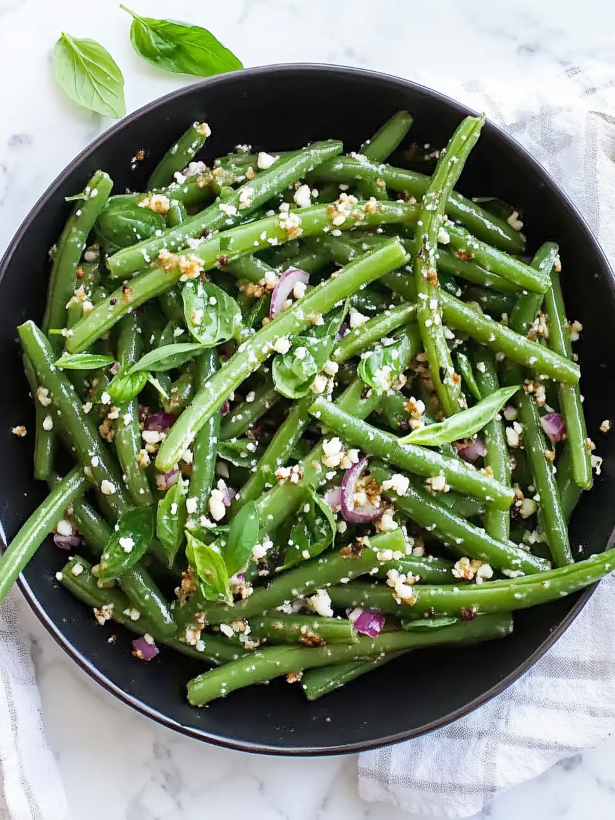 Fresh Green Bean Salad with Basil, Balsamic, and Parmesan Bliss 3 Green Bean Salad with Basil, Balsamic, and Parmesan