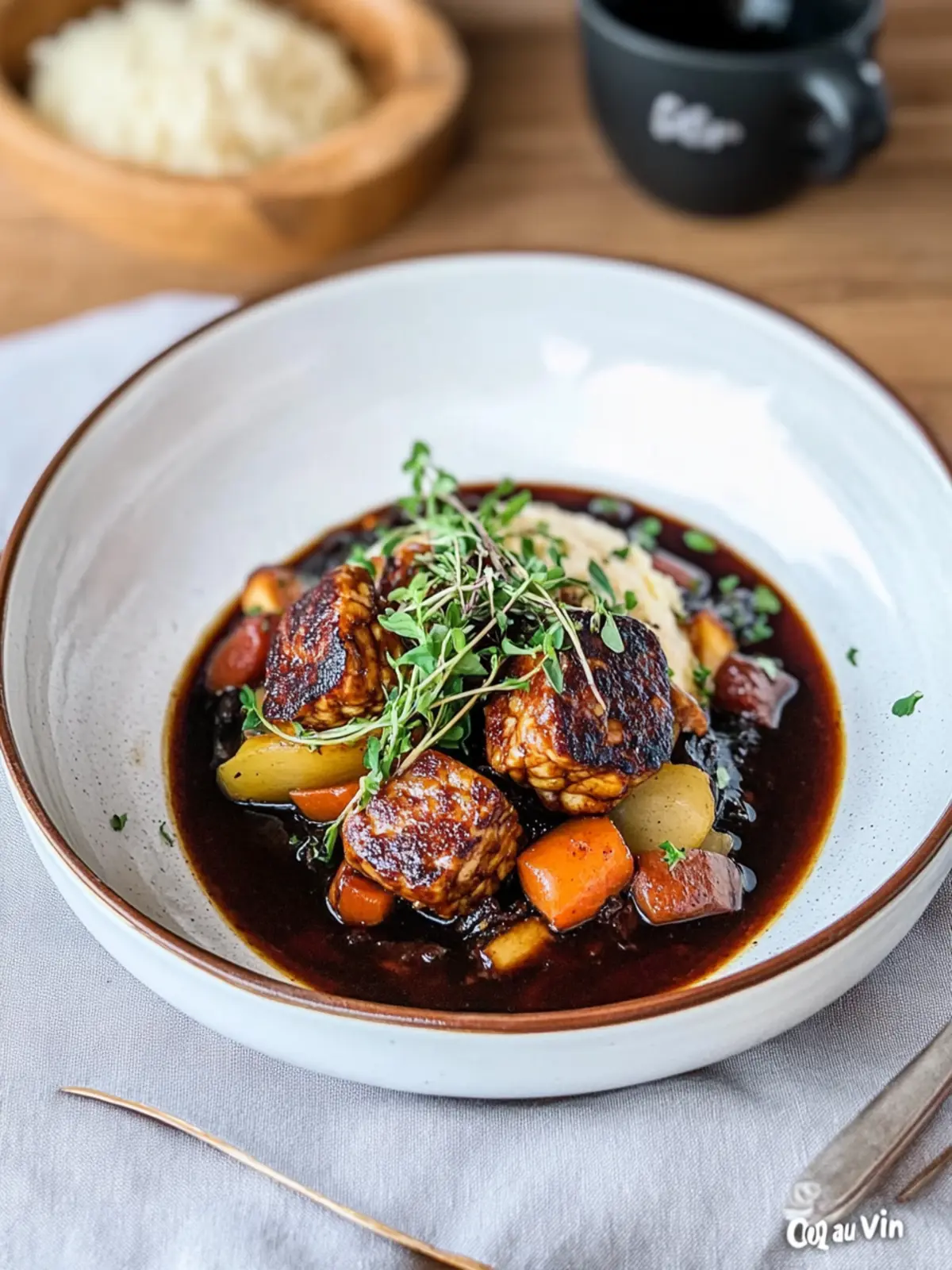 Vegan Tempeh Coq au Vin for Cozy Gourmet Nights 3 Vegan Tempeh “Coq au Vin”