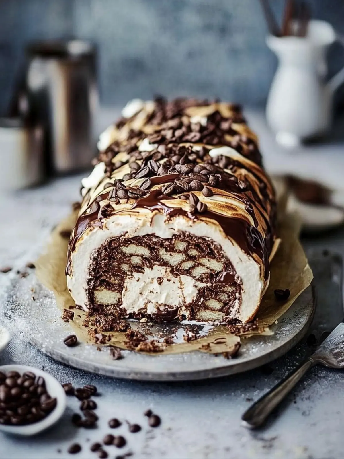 Decadent Chocolate Coffee Meringue Roulade to Impress Friends 3 Chocolate coffee meringue roulade