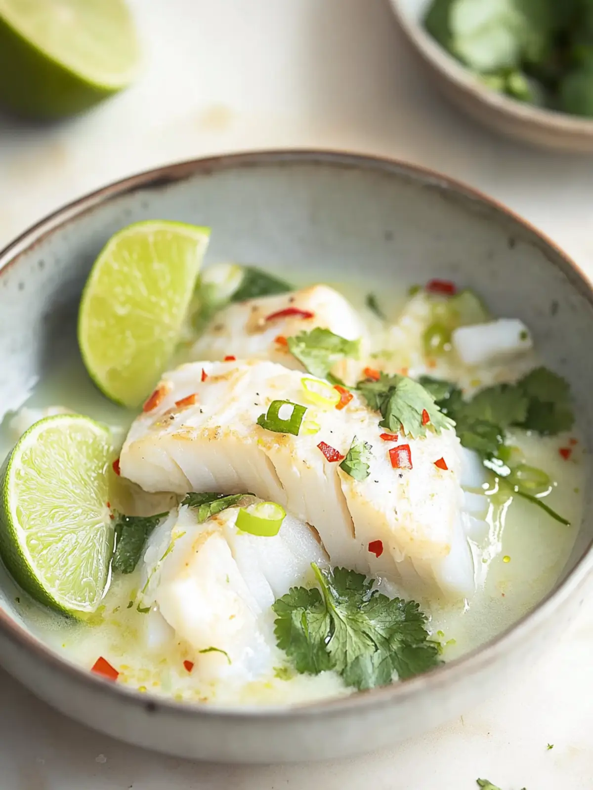 Coconut Poached Cod with Ginger and Lime for a Flavor Kick 3 Coconut Poached Cod with Ginger and Lime