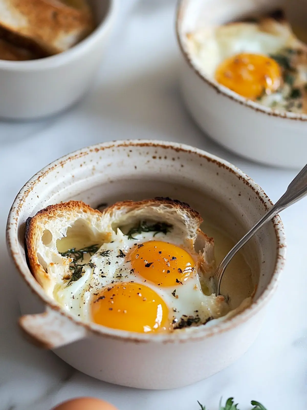 Oeufs en Cocottes: Savory Baked Eggs for Your Brunch Bliss 4 Oeufs en Cocottes (Eggs Baked in Little Dishes)