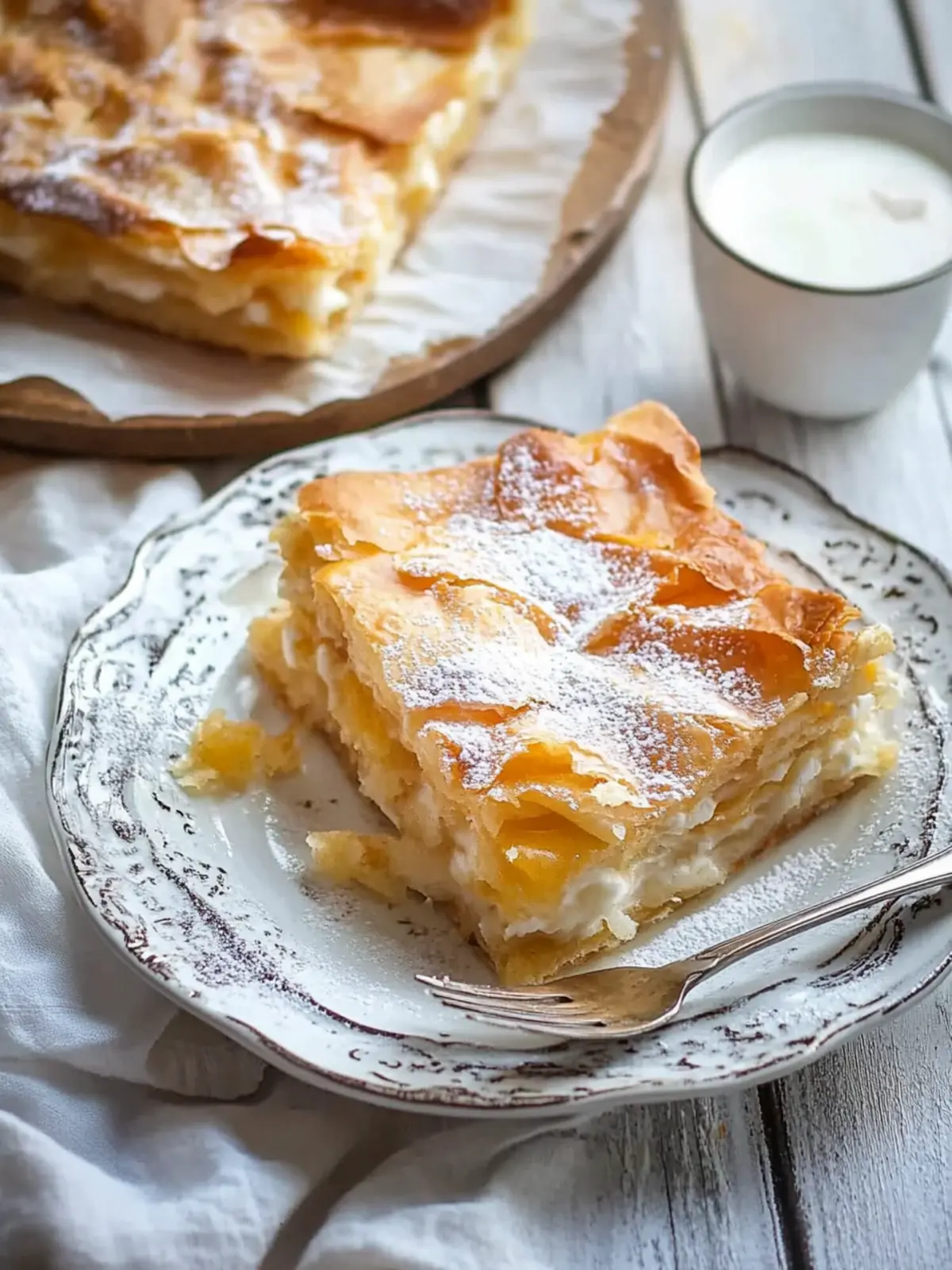 Irresistible Bougatsa: Flaky Pastry with Creamy Custard Delight 2 Bougatsa