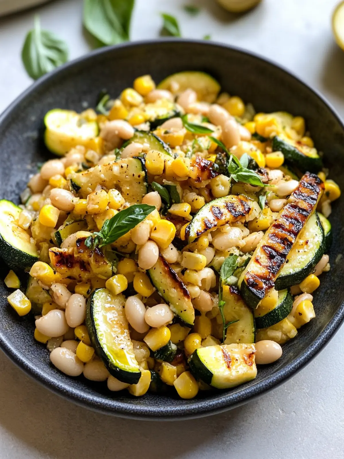 Grilled Zucchini and Corn White Bean Salad That's So Fresh 3 Grilled Zucchini and Corn White Bean Salad
