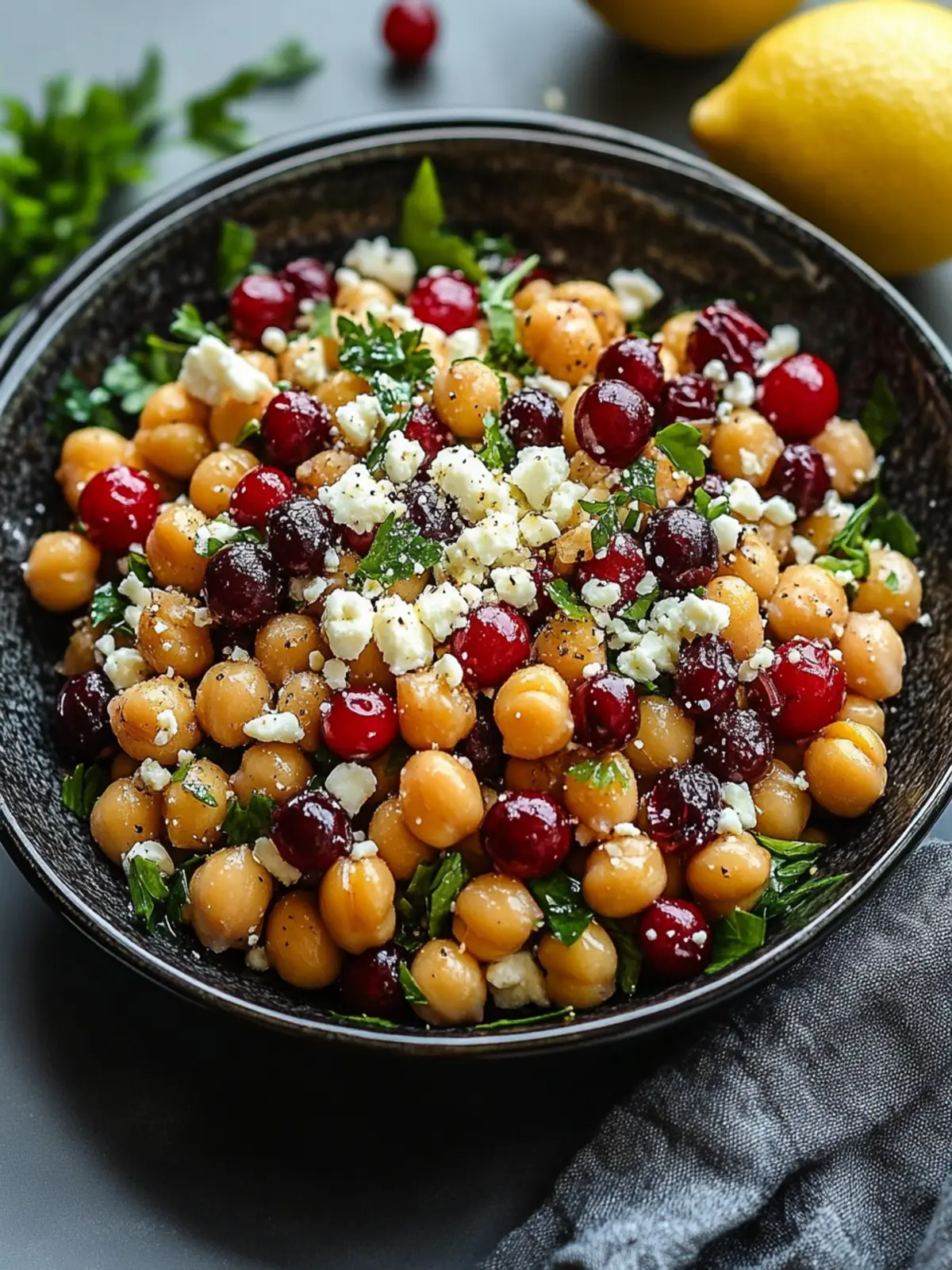 Feta & Cranberry Chickpeas with Lemon Vinaigrette Bliss 5 Feta & Cranberry Chickpeas with Lemon Vinaigrette