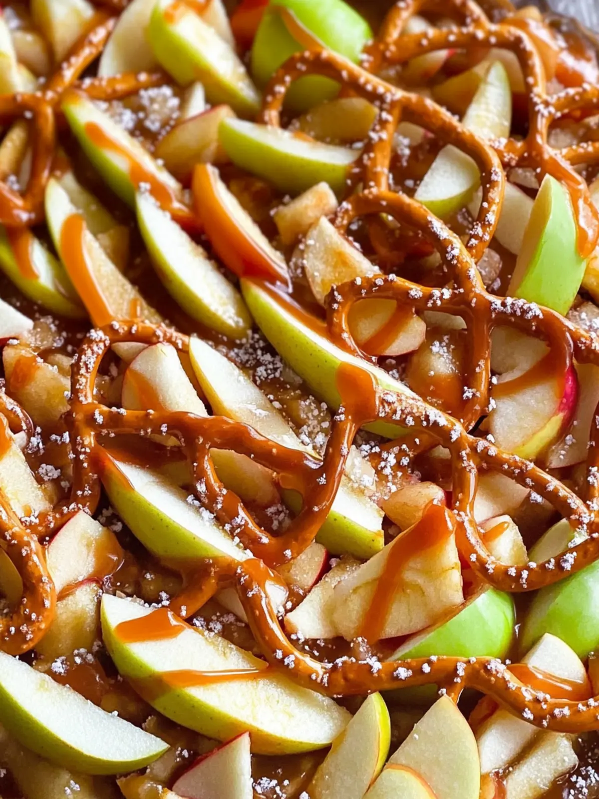 Caramel Apple Nachos Recipe with Pretzels for Fall Fun 4 Caramel Apple Nachos Recipe (With Pretzels)