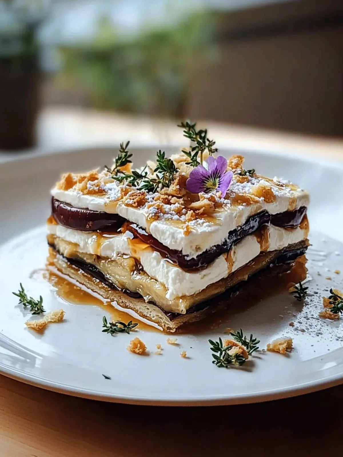Mille-Feuille Eggplant Honey Goat: A Sweet Savory Delight 5 Mille-feuille eggplant honey goat