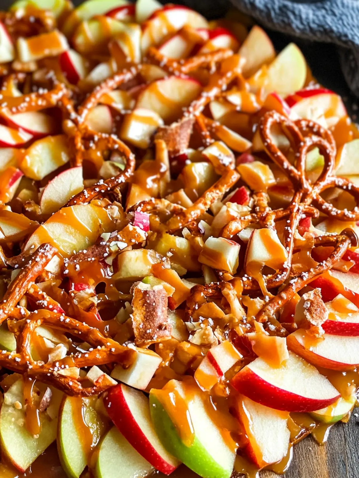 Caramel Apple Nachos Recipe with Pretzels for Fall Fun 2 Caramel Apple Nachos Recipe (With Pretzels)