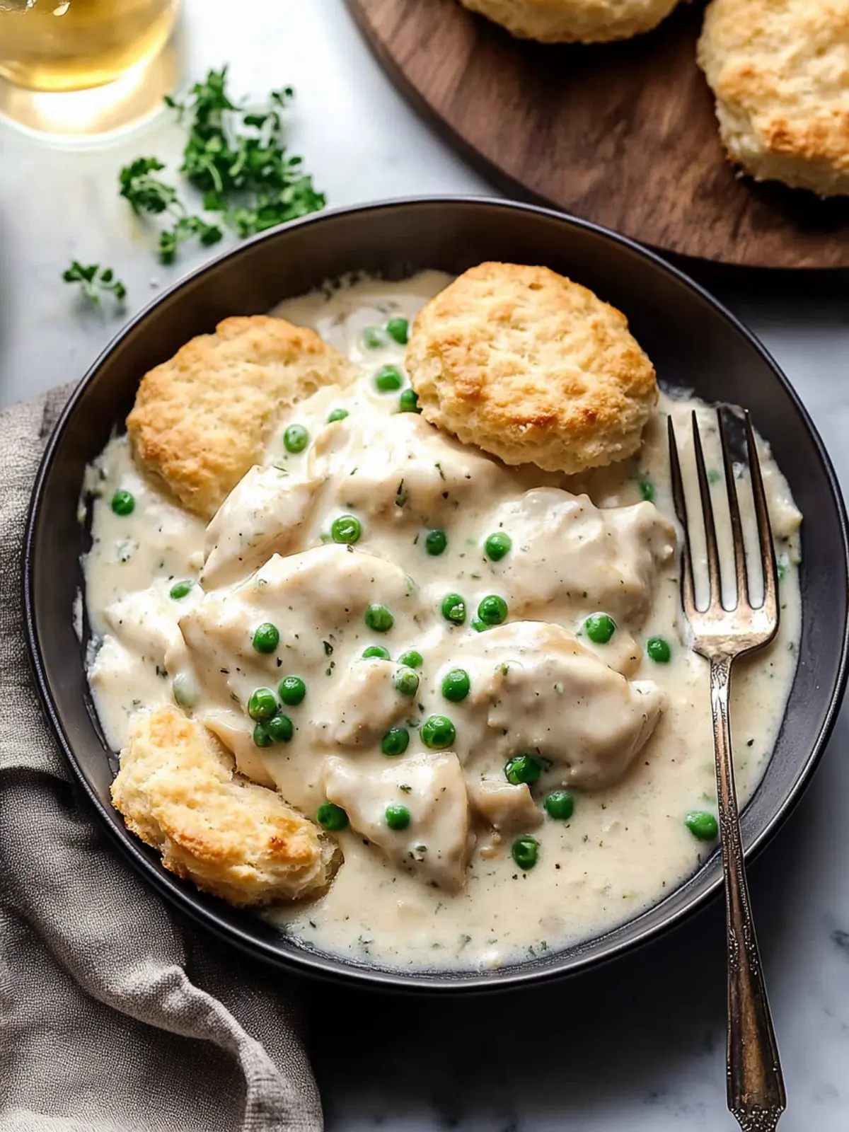 Creamed Chicken Over Biscuits: A Cozy 20-Minute Comfort Meal 3 Creamed Chicken Over Biscuits