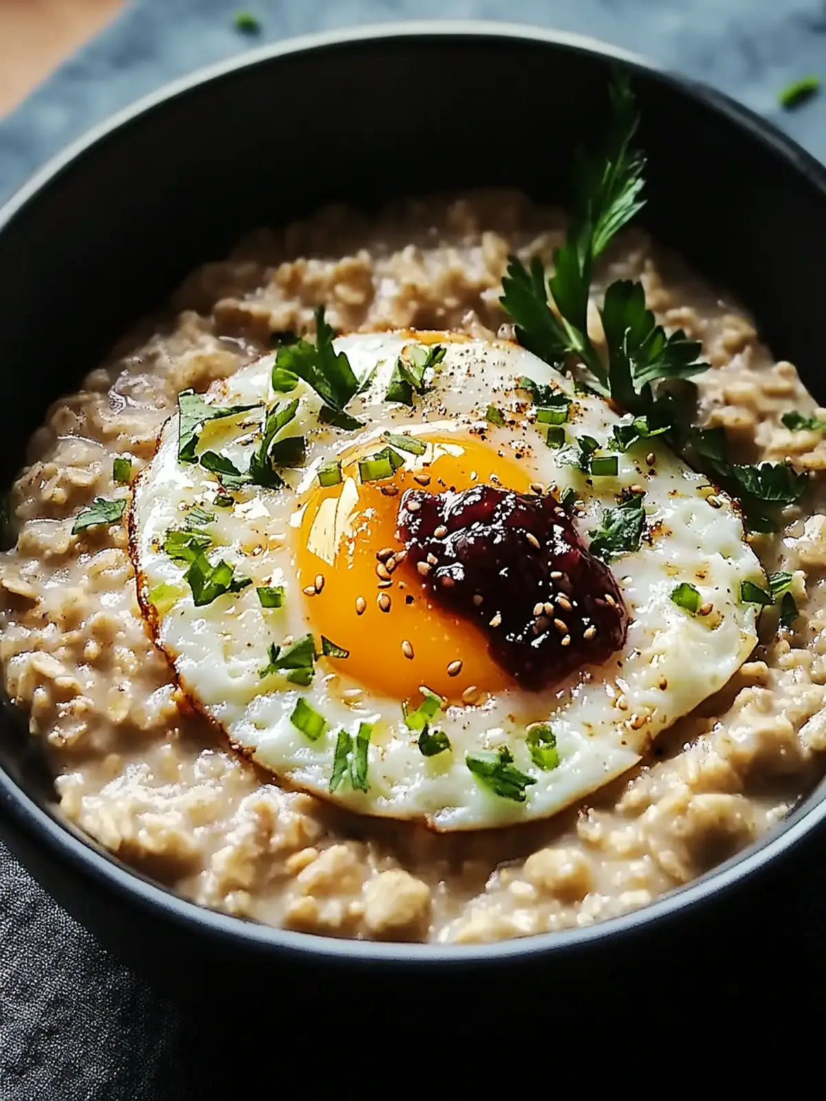 Savory Miso Oatmeal with Jammy Egg: A Cozy Comfort Bowl 3 Savory Miso Oatmeal with a Jammy Egg