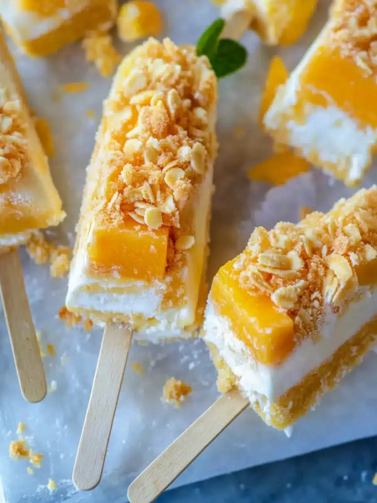 Delicious Cookie Coated Mango Lassi Frozen Yogurt Bars 3 Cookie Coated Mango Lassi Frozen Yogurt Bars