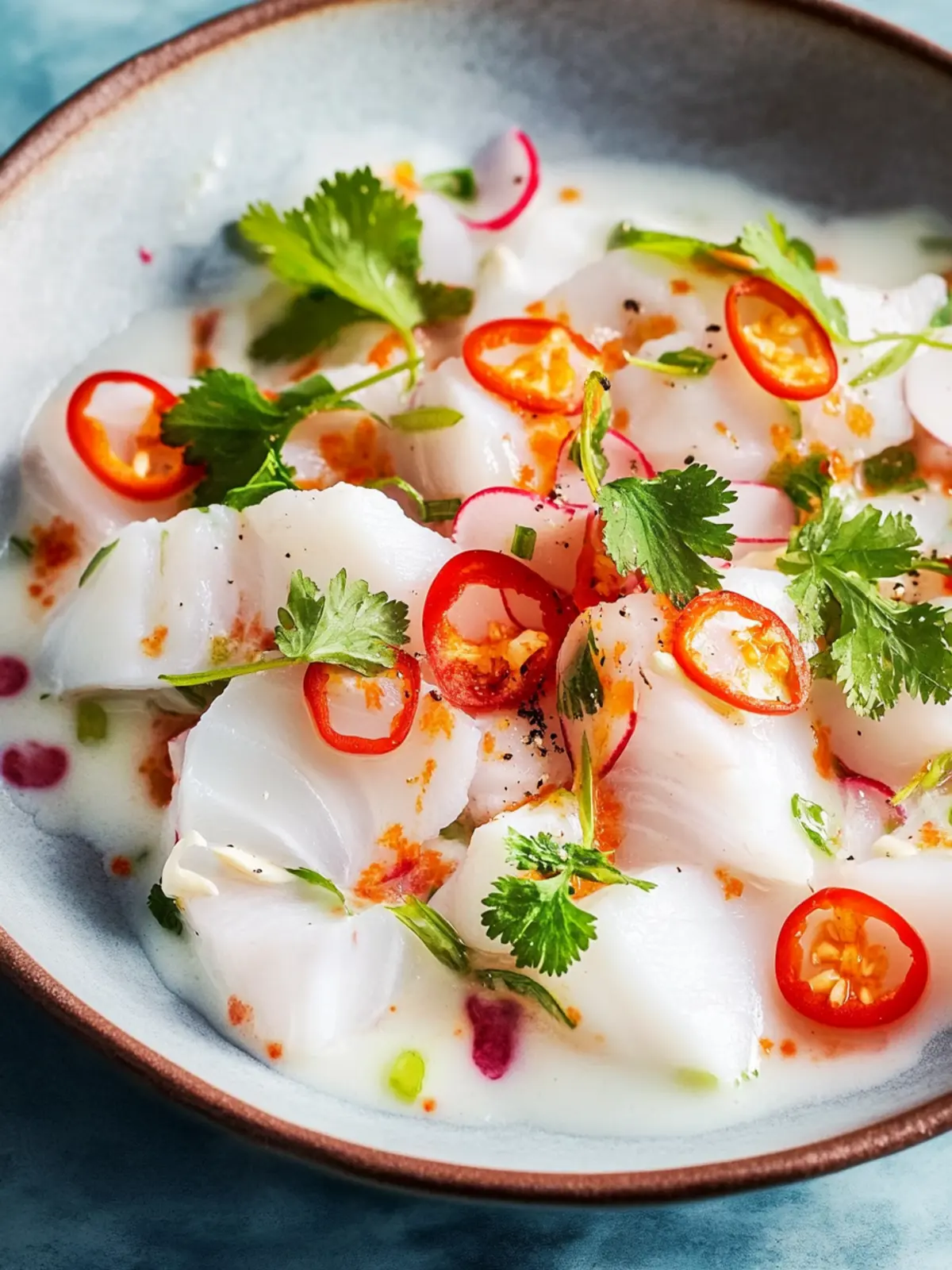Kingfish Ceviche with Coconut Milk & Chilli Oil: Fresh & Flavorful 3 Kingfish Ceviche with Coconut Milk & Chilli Oil