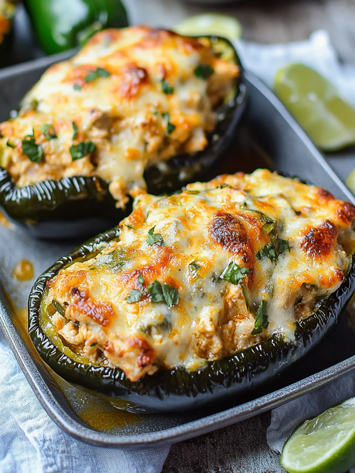 Savor Chicken Stuffed Poblano Peppers for Quick Weeknight Joy 2 Chicken Stuffed Poblano Peppers