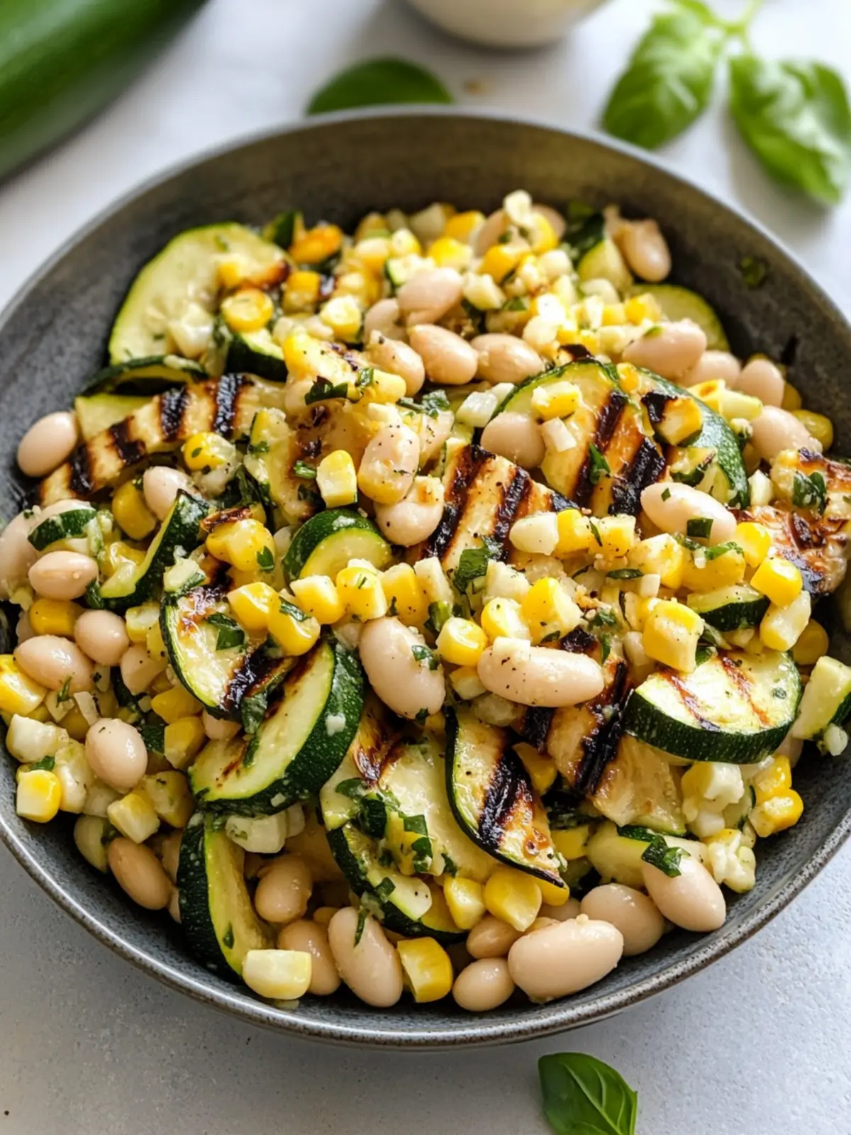 Grilled Zucchini and Corn White Bean Salad That's So Fresh 2 Grilled Zucchini and Corn White Bean Salad