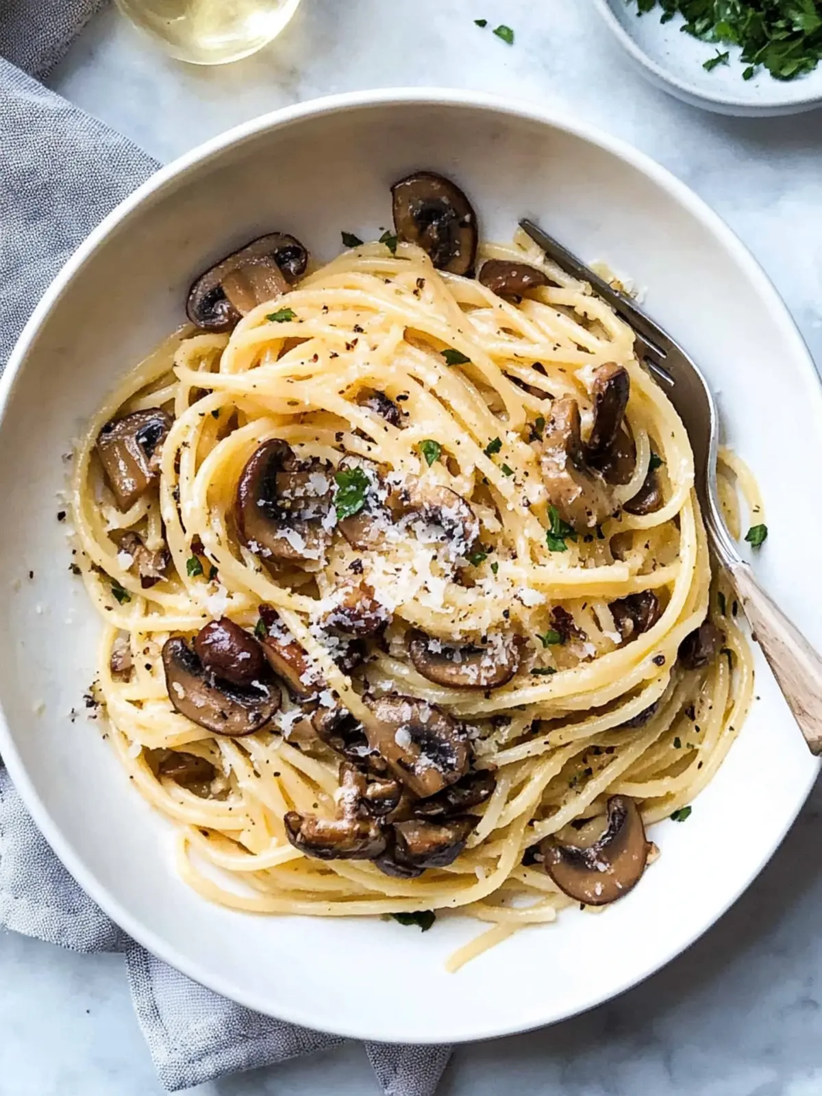 15 Minute Mushroom Spaghetti Aglio Olio