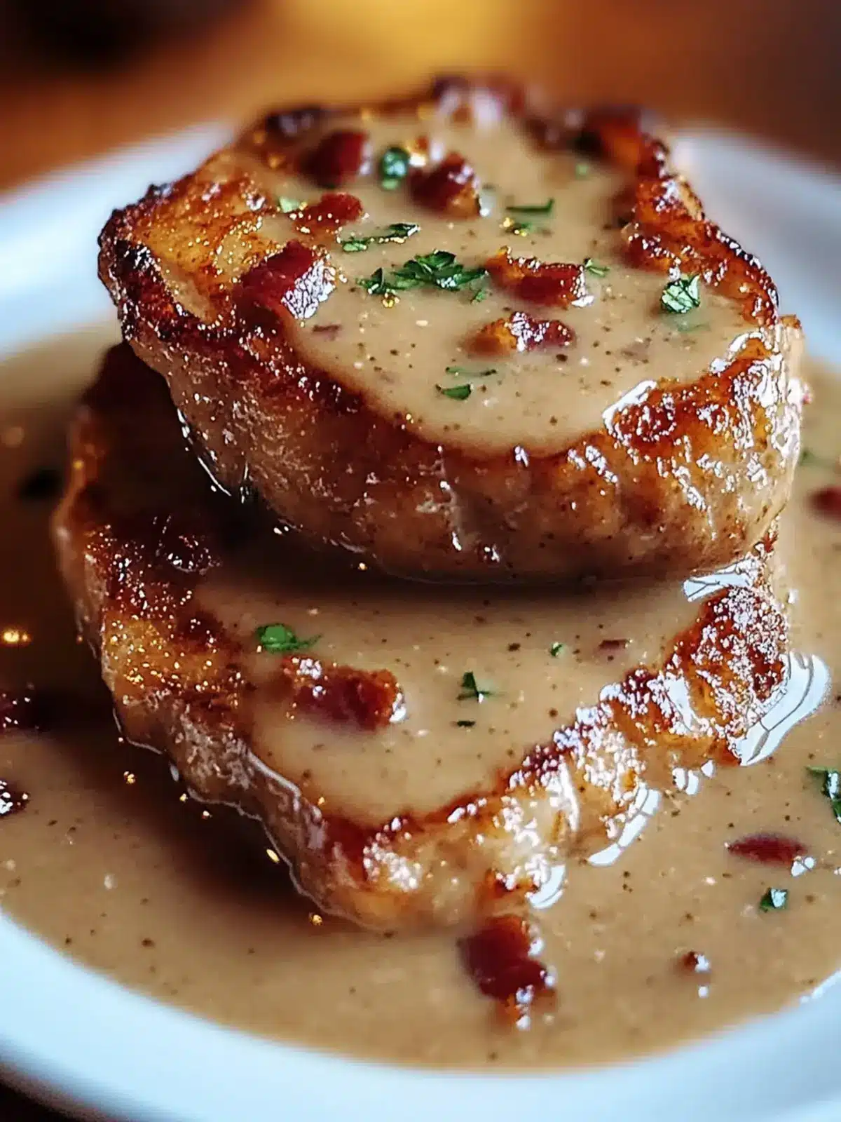 Fried Pork Chops with Bacon Gravy for Ultimate Comfort Meals 4 Fried Pork Chops with Bacon Gravy