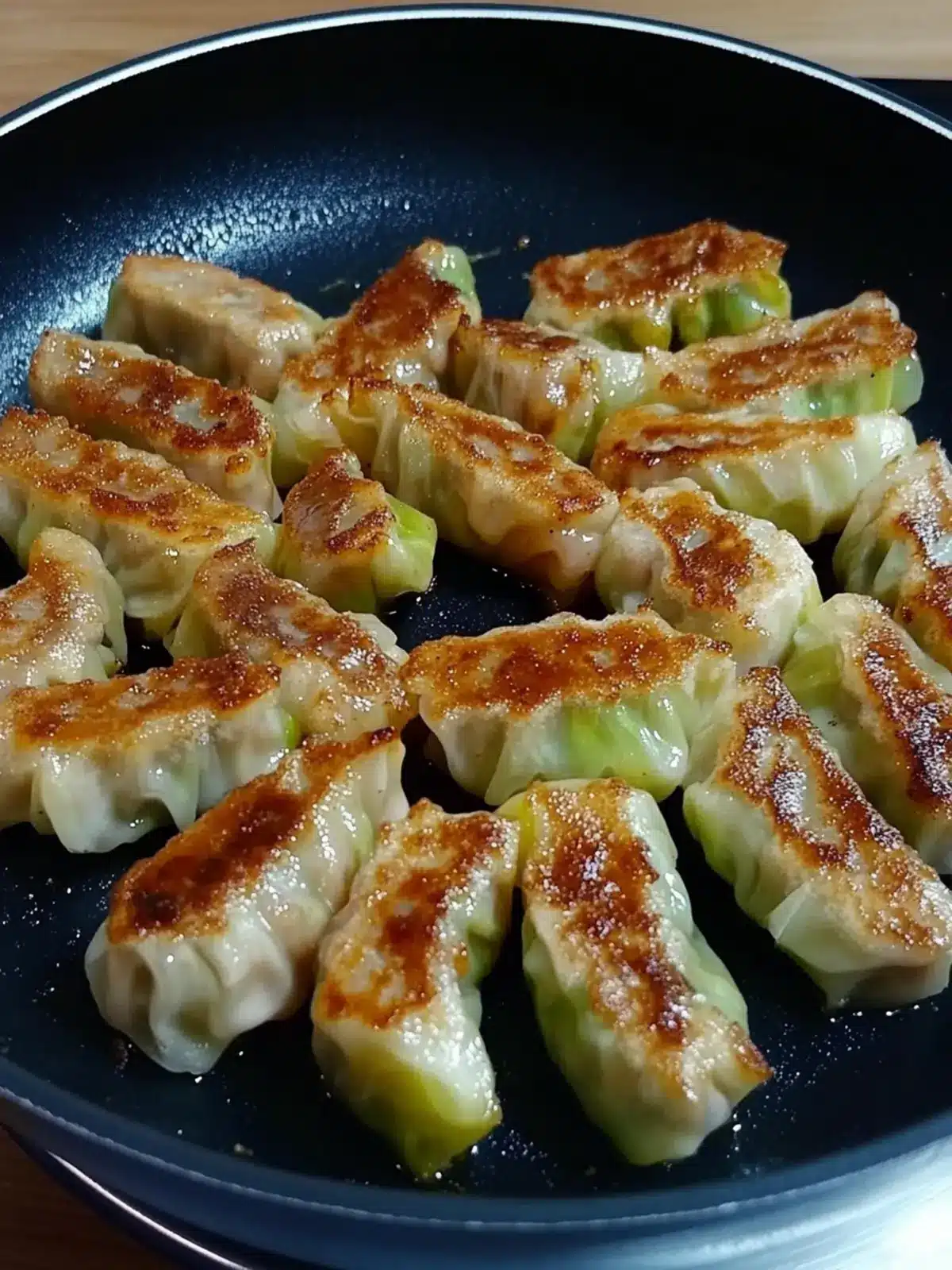 Keto Potstickers Filling Wrapped in Cabbage and Crispy Fried 5 Keto Potstickers Filling Wrapped in Cabbage and Fried in Sesame Oil
