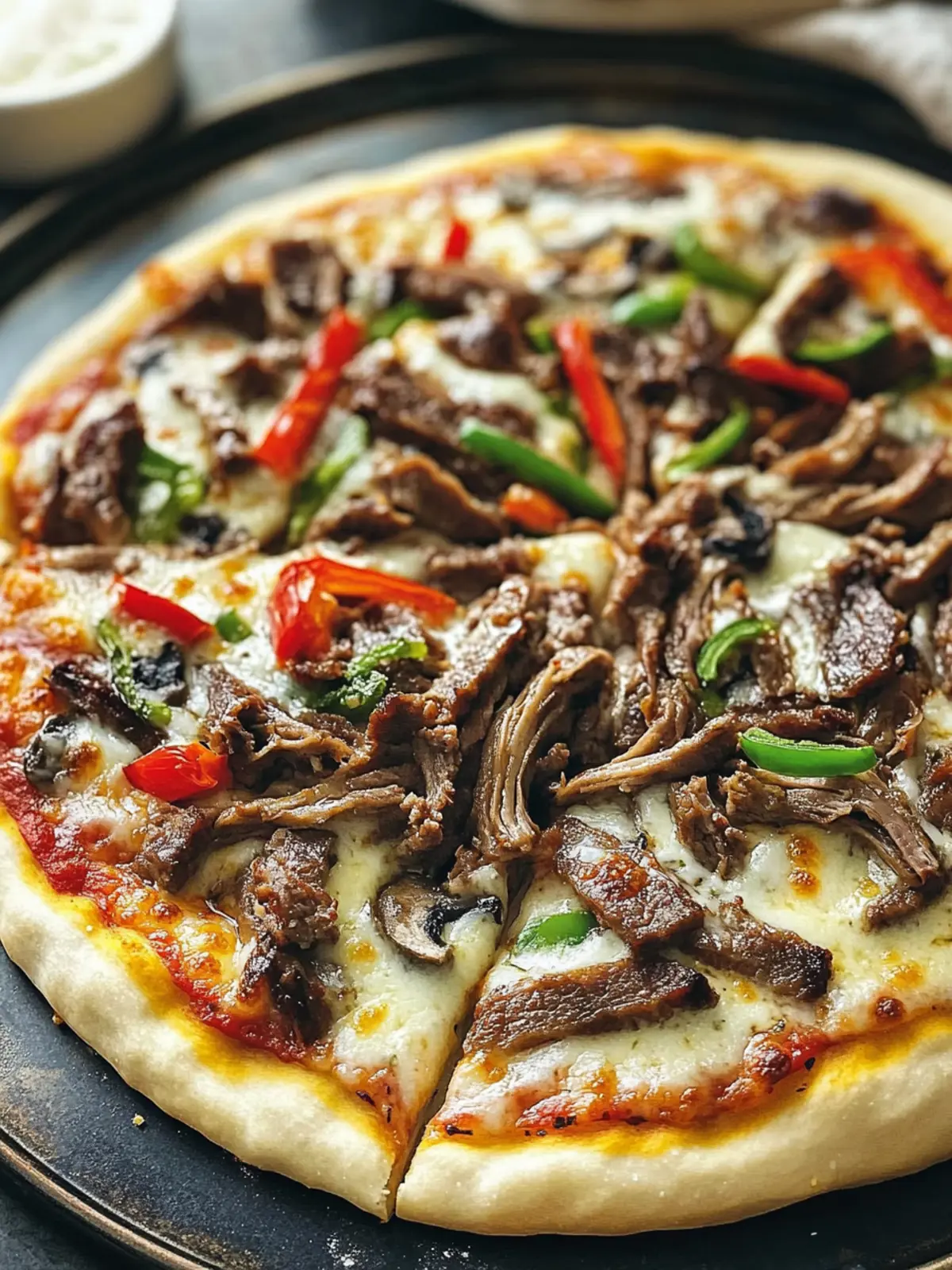 Philly Cheesesteak Pizza: A Cheesy Comfort Food Delight 4 Philly Cheesesteak Pizza