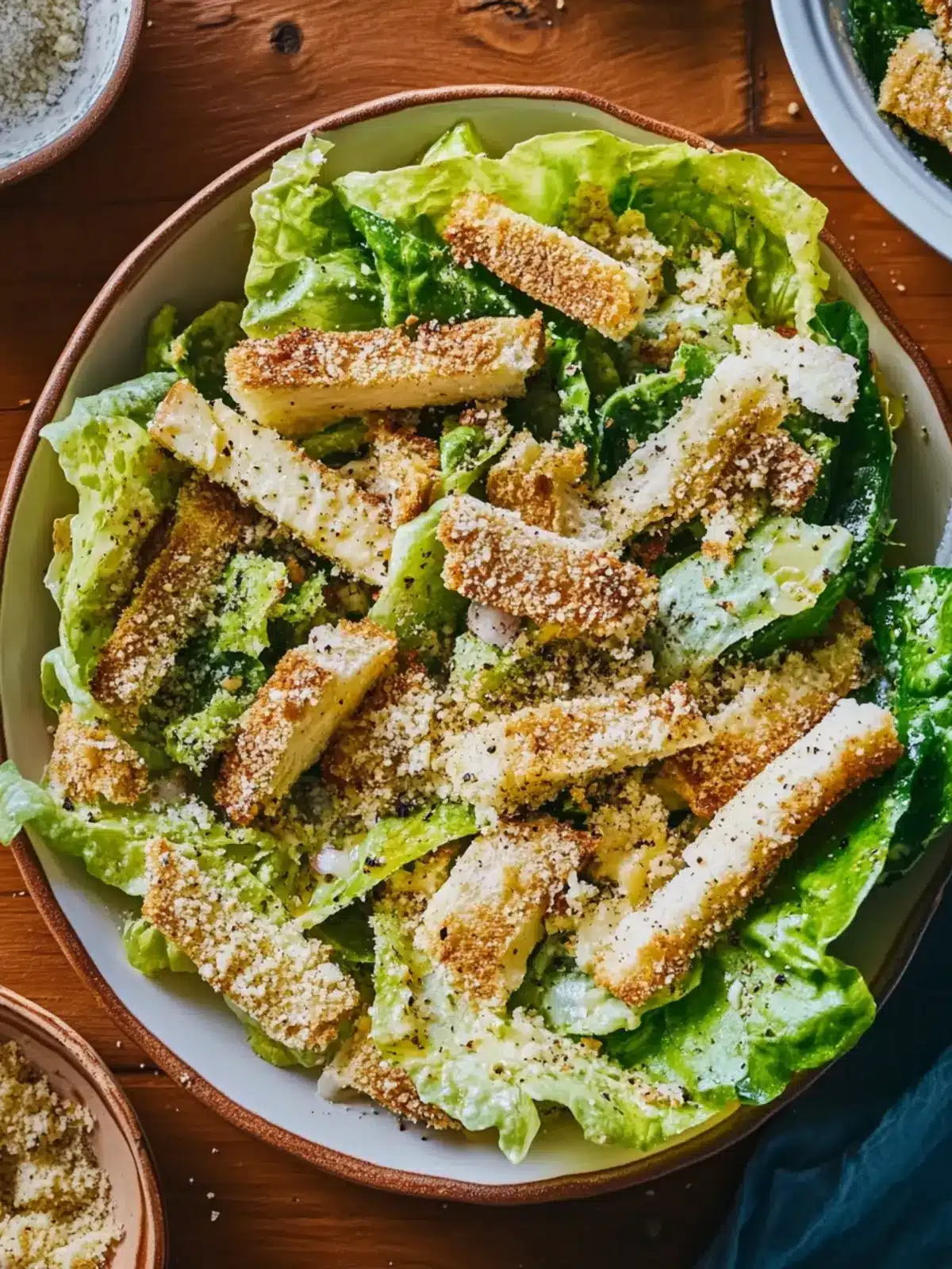 Caesar Salad with Garlic Butter Breadcrumbs for Ultimate Crunch 3 Caesar Salad with Garlic Butter Breadcrumbs