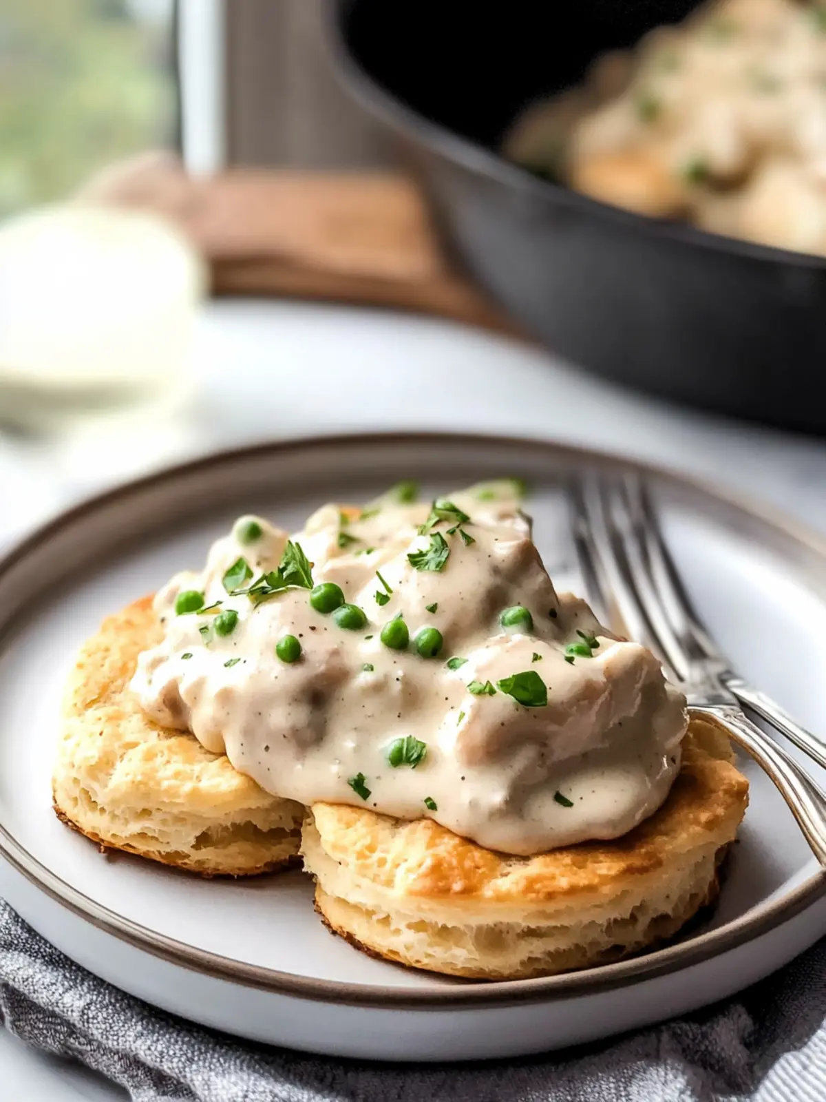 Creamed Chicken Over Biscuits: A Cozy 20-Minute Comfort Meal 2 Creamed Chicken Over Biscuits