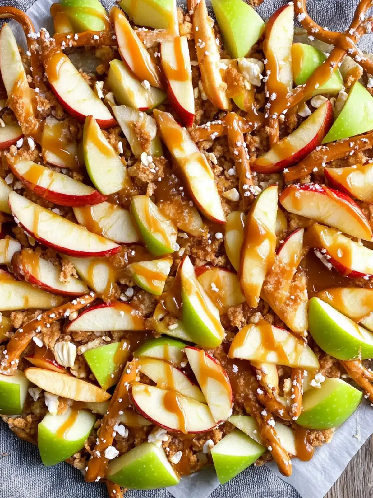 Caramel Apple Nachos Recipe with Pretzels for Fall Fun 5 Caramel Apple Nachos Recipe (With Pretzels)