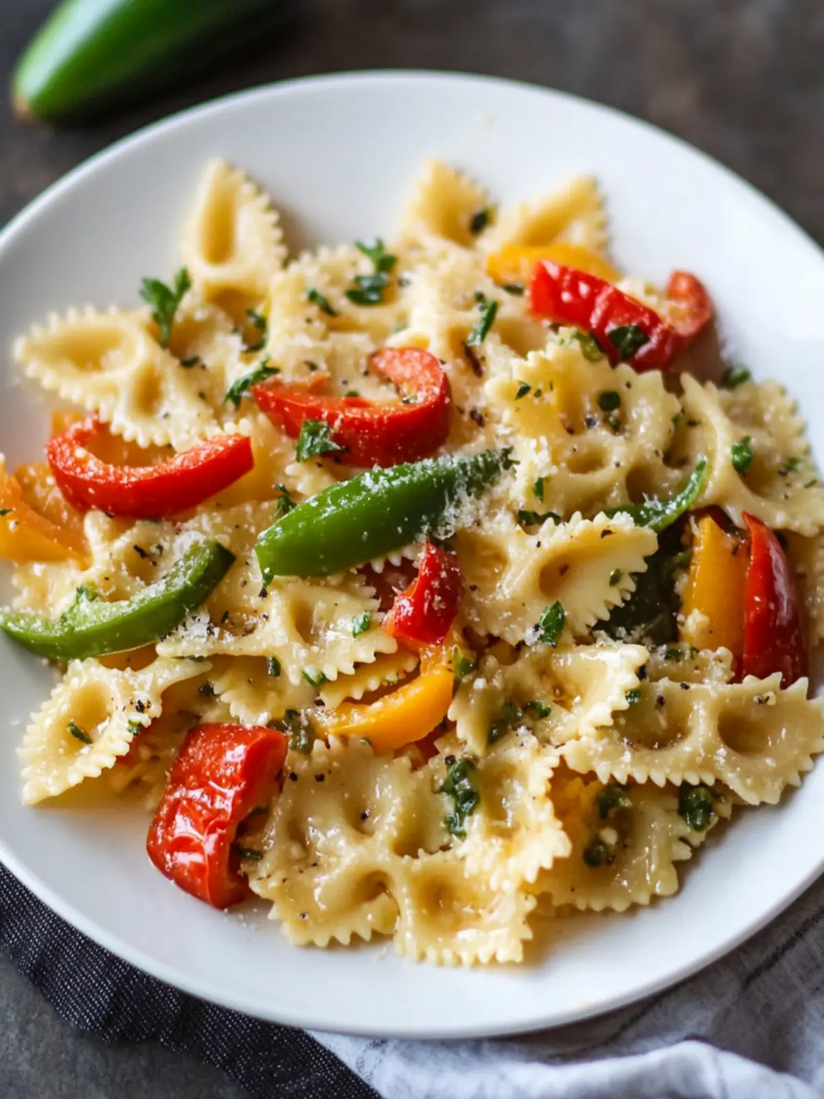 Garlic and Roasted Bell Pepper Farfalle in Just 25 Minutes 5 Garlic and Roasted Bell Pepper Farfalle