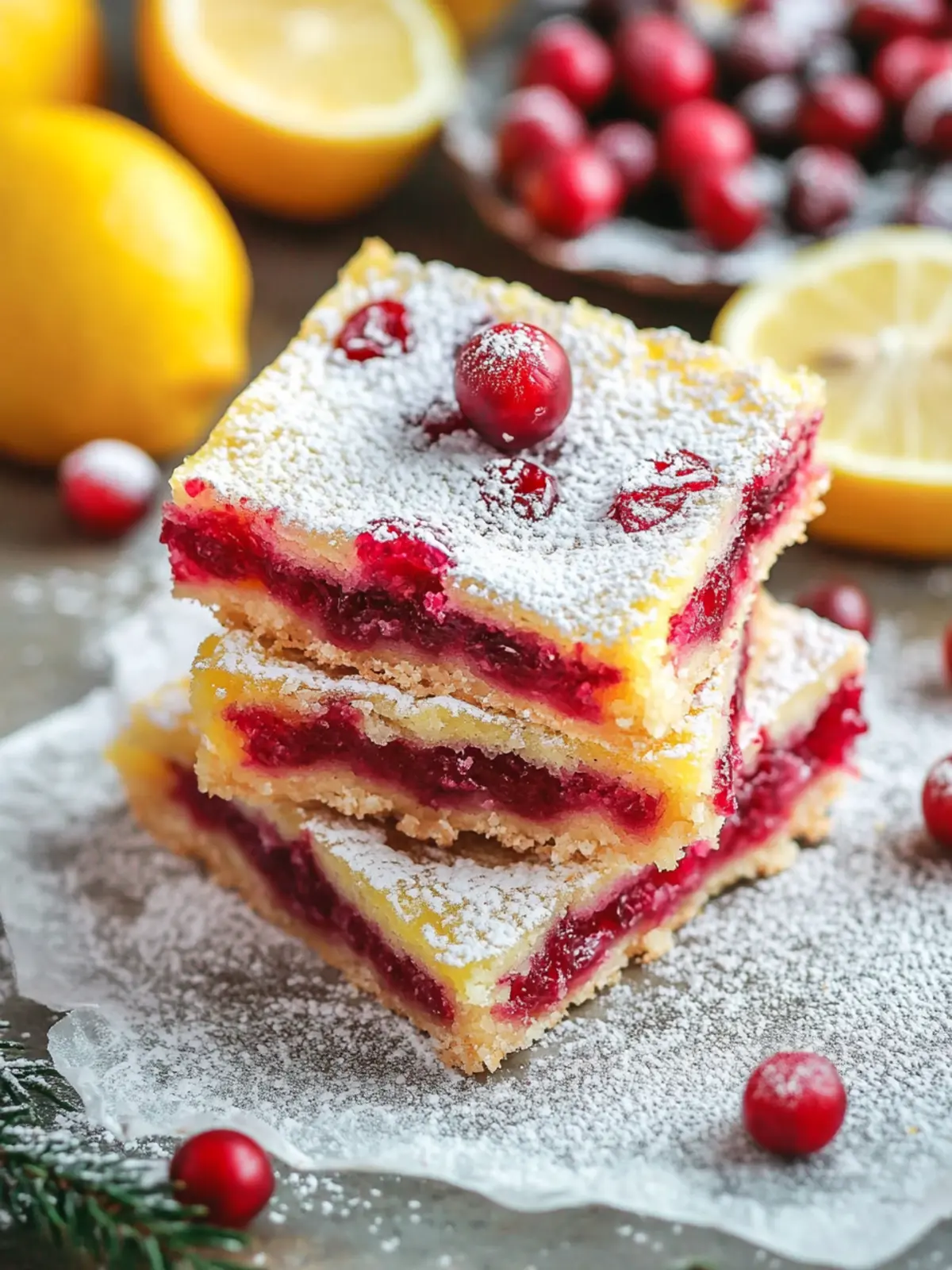 Cranberry Lemon Bars: A Tangy Twist for Your Holiday Table 4 Cranberry Lemon Bars