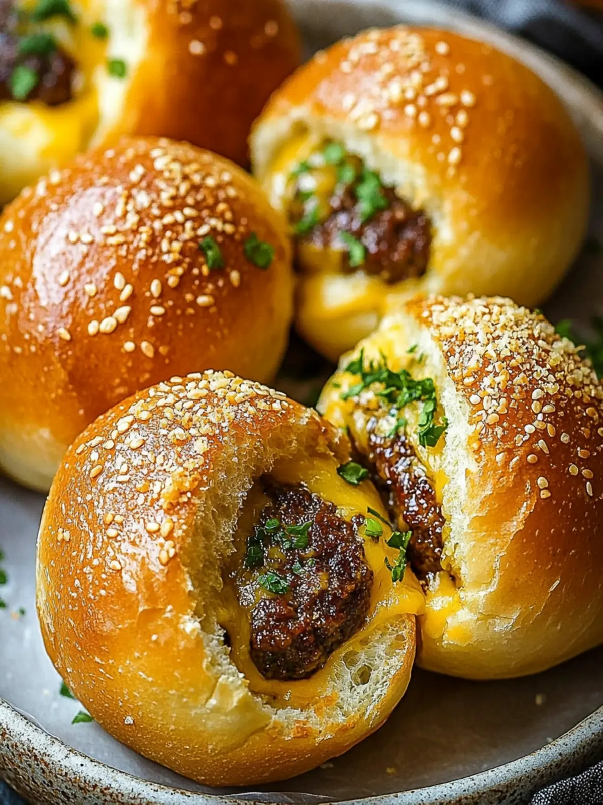 Garlic Parmesan Cheeseburger Bombs: Melty Goodness Awaits 3 Garlic Parmesan Cheeseburger Bombs