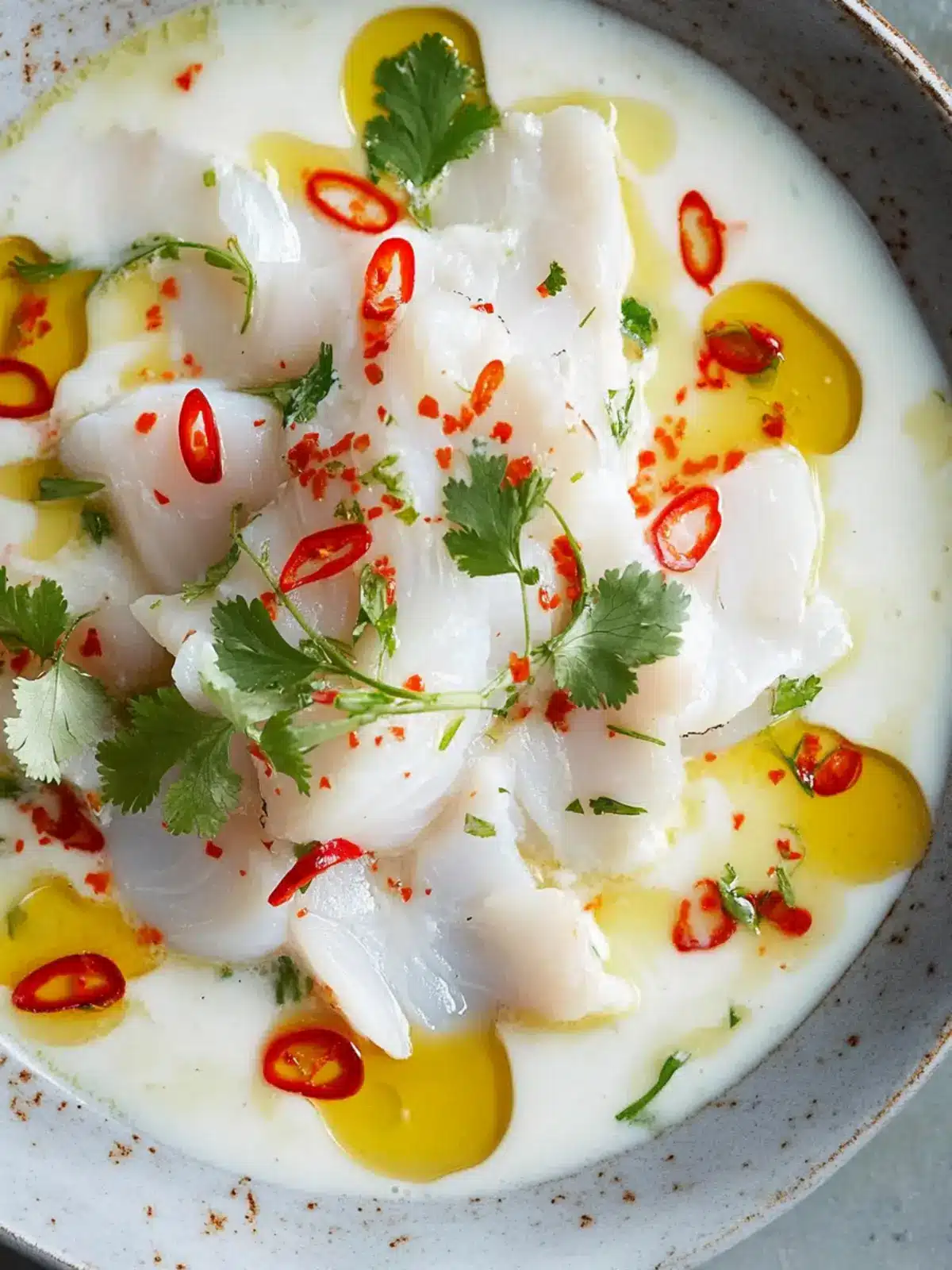 Kingfish Ceviche with Coconut Milk & Chilli Oil: Fresh & Flavorful 2 Kingfish Ceviche with Coconut Milk & Chilli Oil