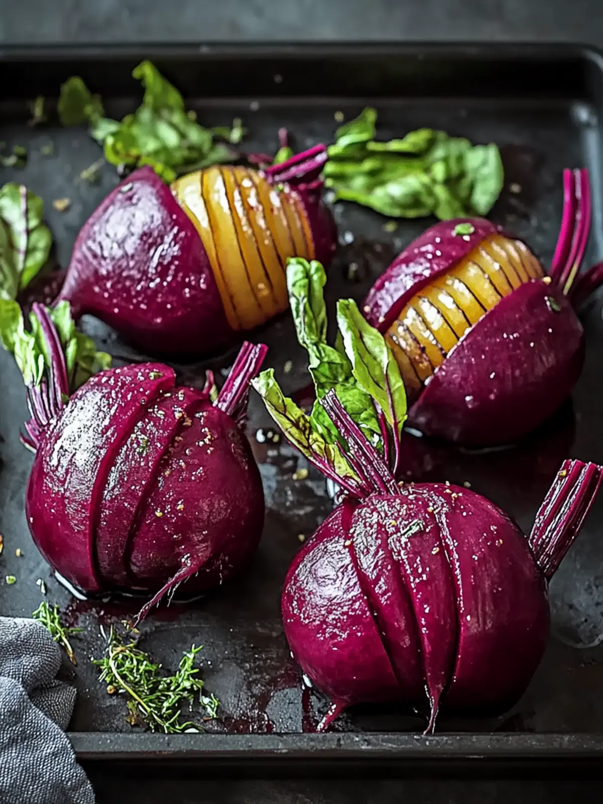 Roasted Hasselback Beets