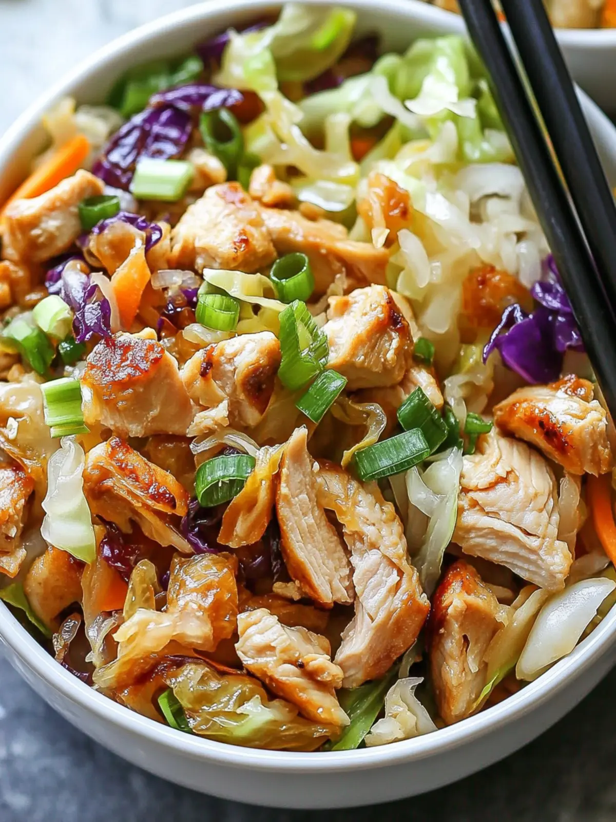 Delicious Egg Roll Bowls with Chicken and Cabbage in 10 Minutes 5 Egg Roll Bowls with Chicken and Cabbage