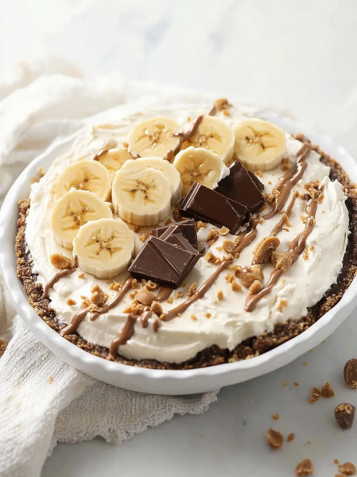 Delicious No Bake Reese Peanut Butter Chocolate Banana Pie 2 No Bake Reese Peanut Butter Chocolate Banana Cream Pie