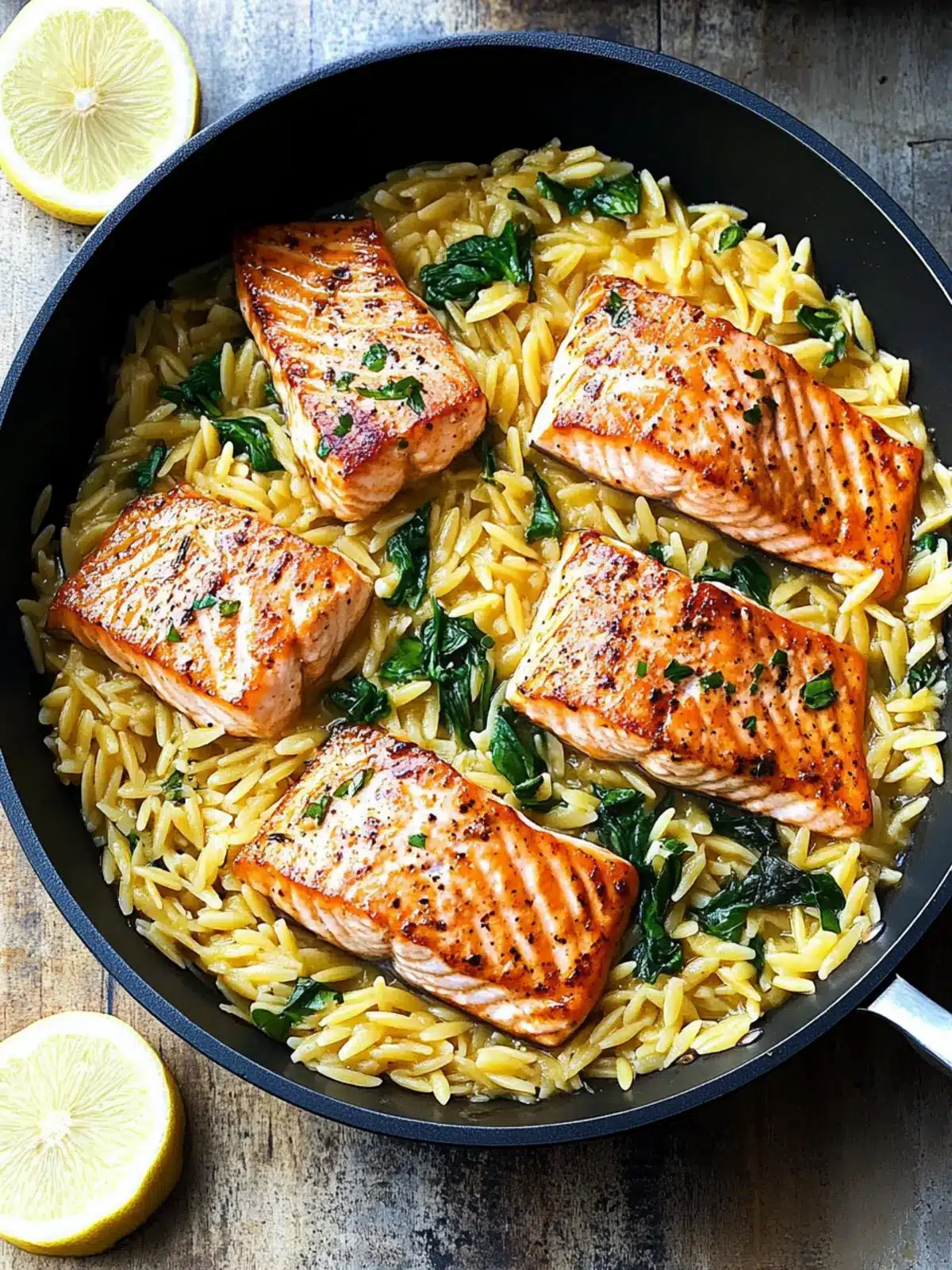 One Skillet Salmon with Lemon Orzo for Easy Weeknight Bliss 2 One Skillet Salmon with Lemon Orzo