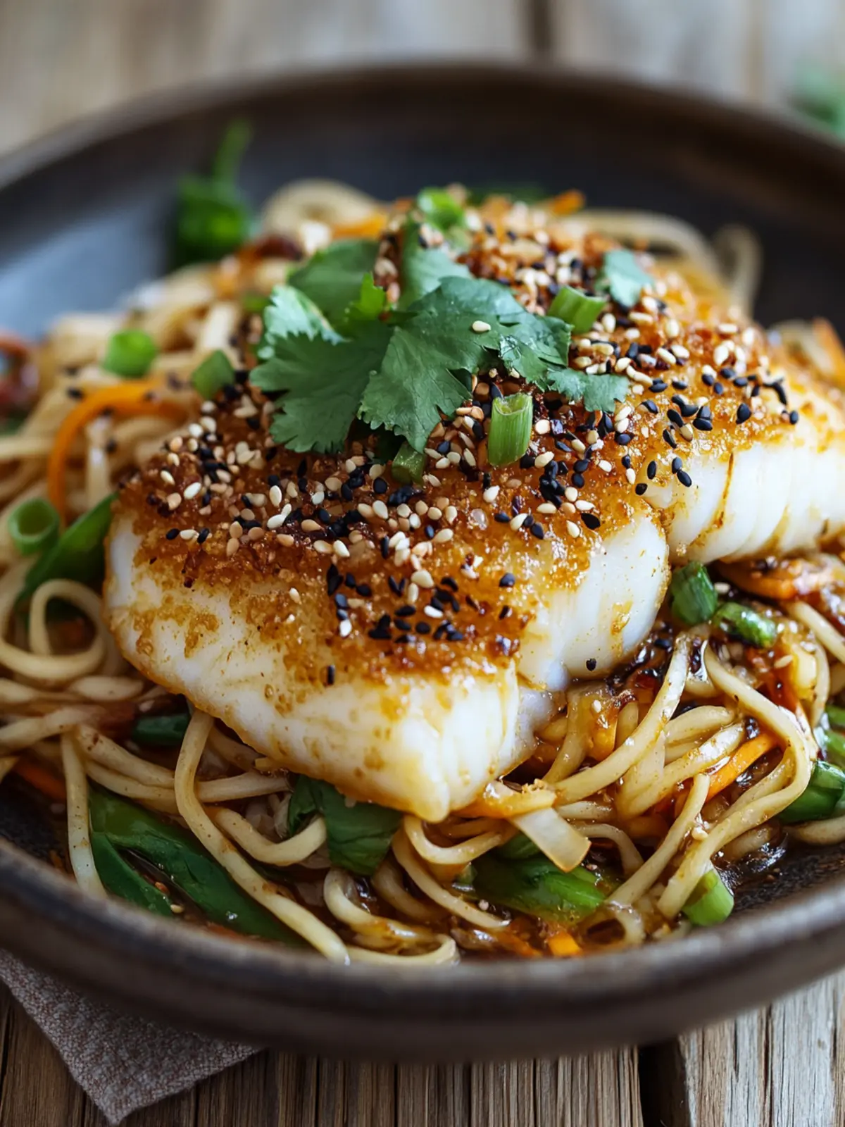 Delicious Asian Fusion Sesame-Crusted Cod with Ginger Noodles 2 Asian Fusion Sesame-Crusted Cod with Aromatic Ginger Noodles