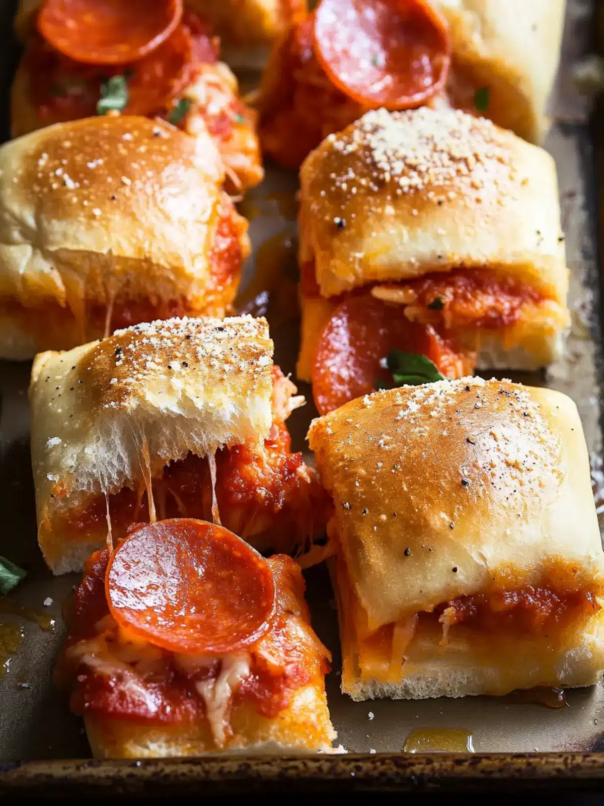 Irresistibly Cheesy Hot Honey Pepperoni Pizza Sliders 4 Hot Honey Pepperoni Pizza Sliders