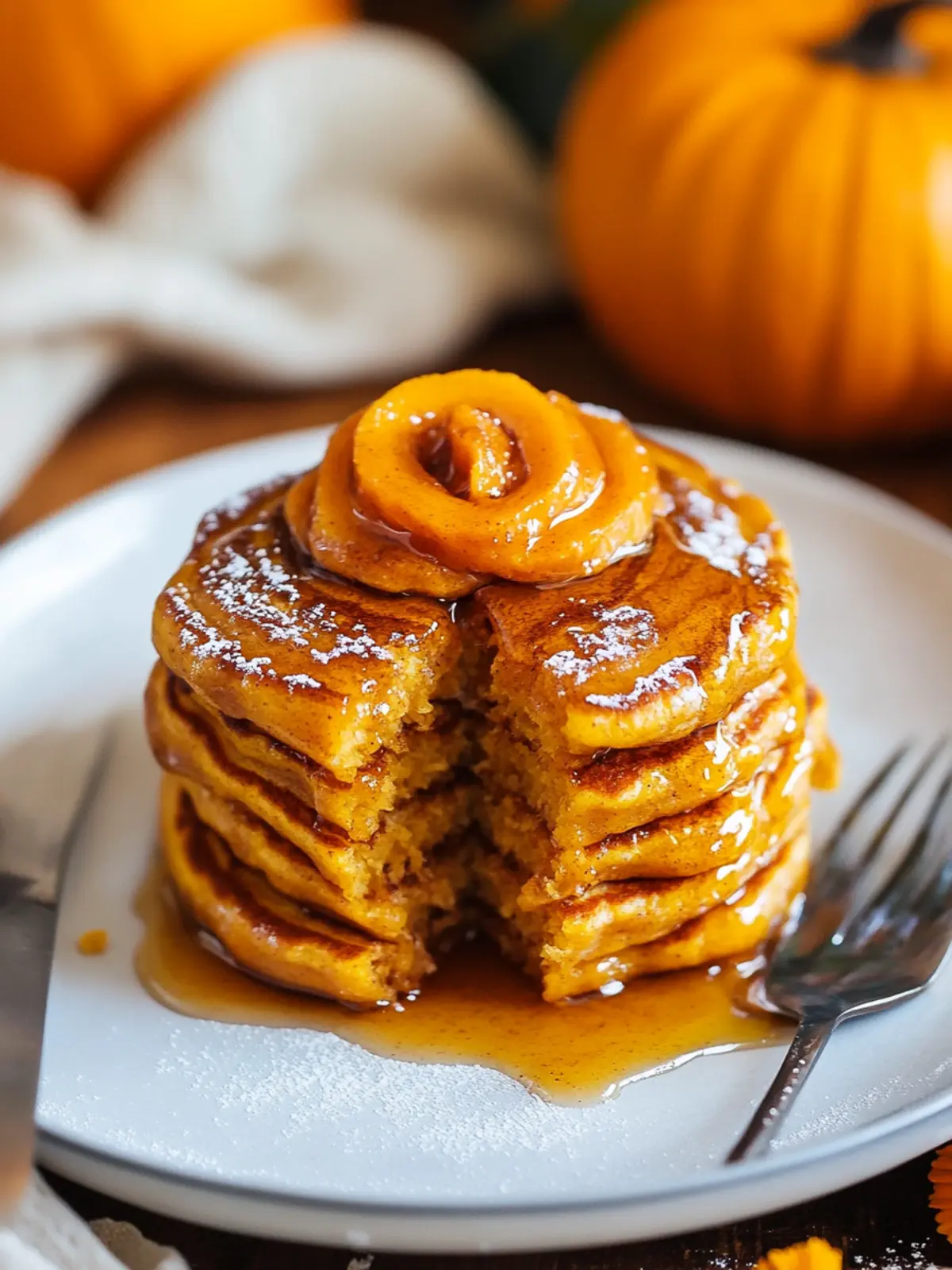 Pumpkin Cinnamon Swirl Pancakes