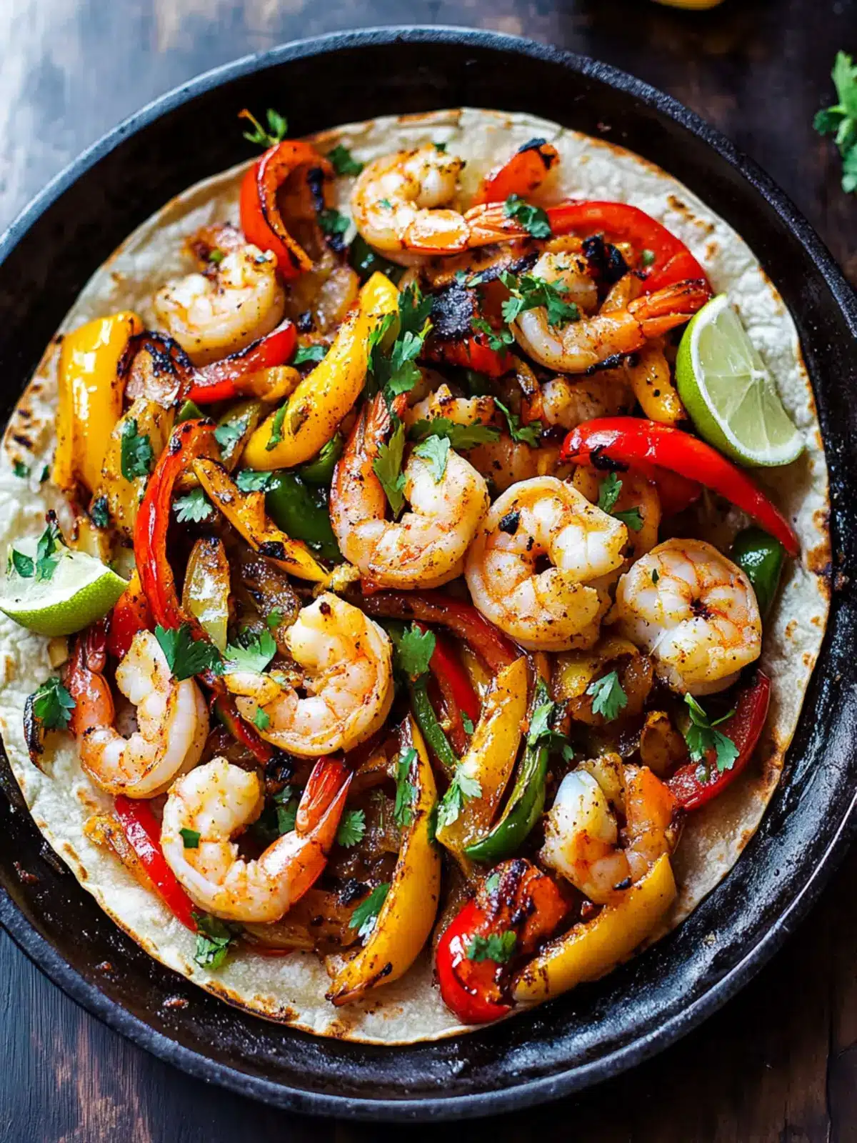 Sizzling Shrimp Fajitas Ready in Just 30 Minutes! 2 Shrimp Fajitas