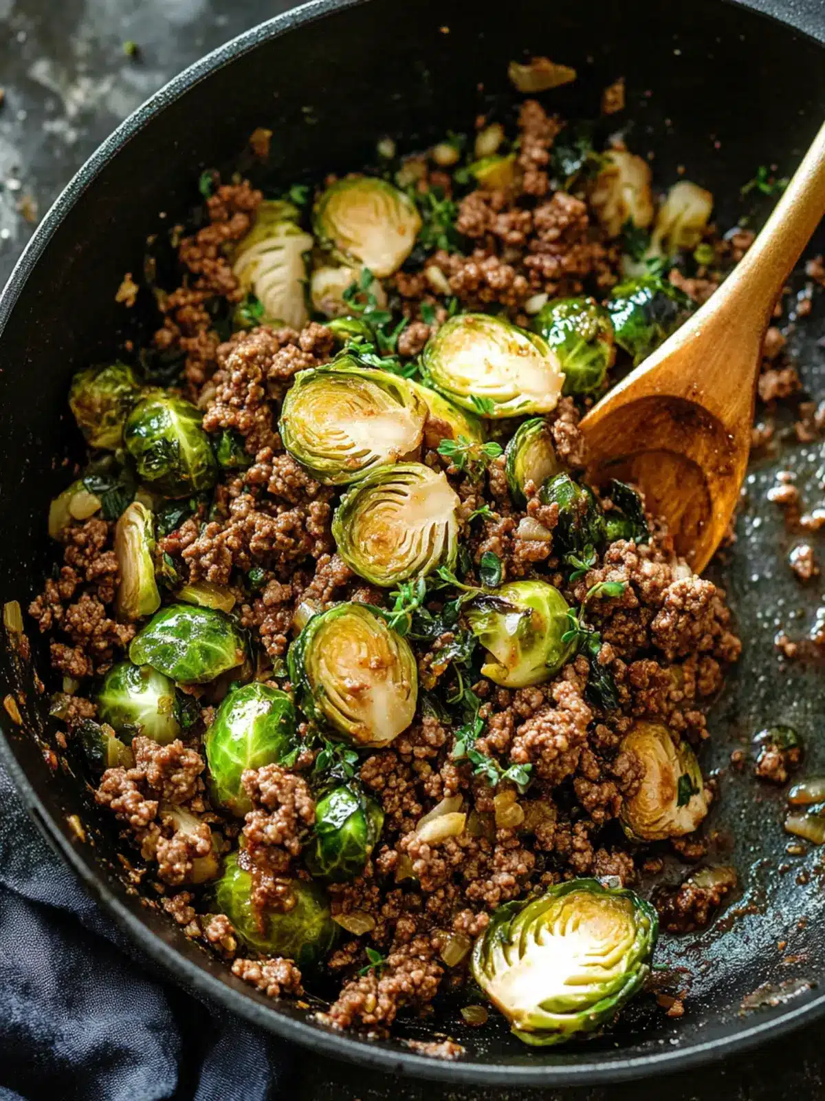 Sweet Chili Ground Beef and Brussels Sprouts in 30 Minutes 4 Ground Beef and Brussels Sprouts