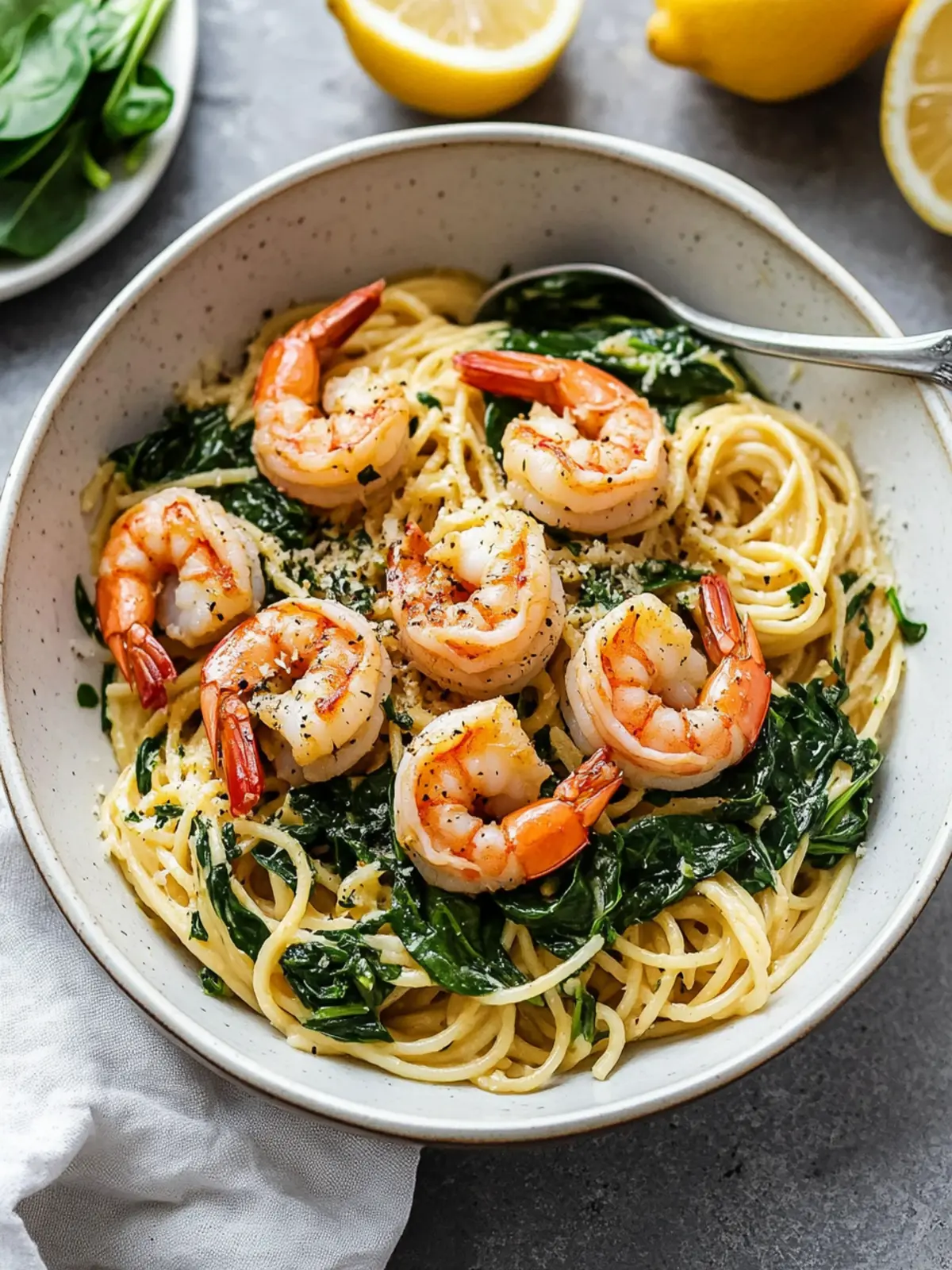 Lemon Garlic Shrimp Pasta With Spinach for a Quick Dinner Joy 4 Lemon Garlic Shrimp Pasta With Spinach