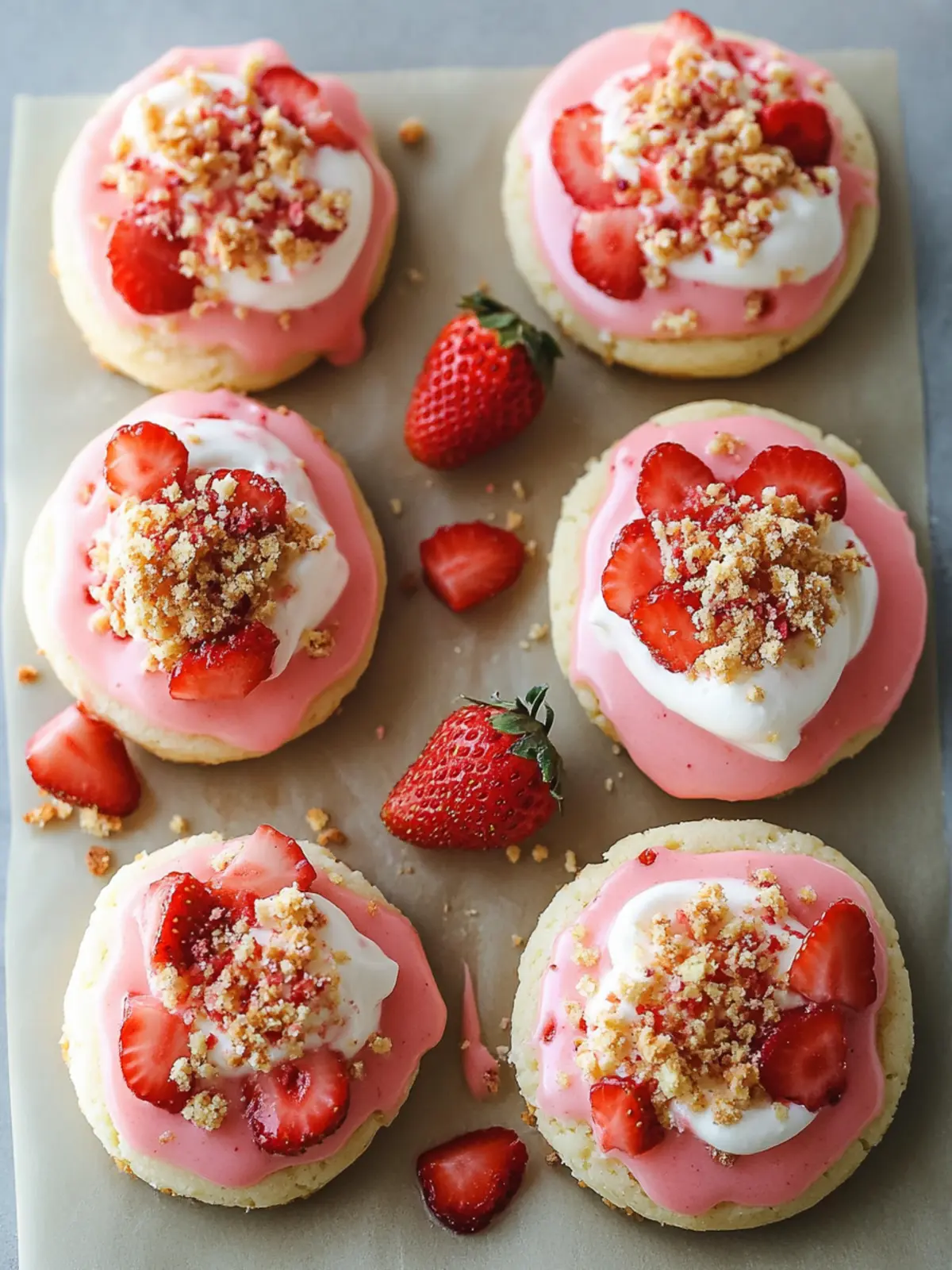 Strawberry Crunch Shortcake Cookies