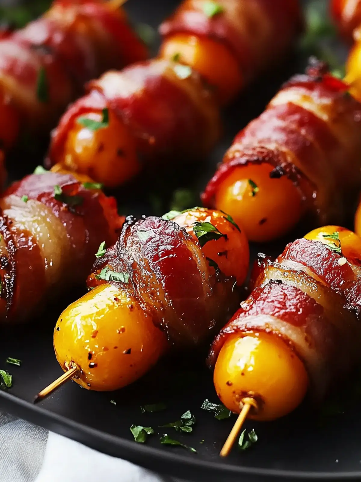 Savory Bacon Wrapped Stuffed Peppadews for Parties and More 2 Bacon Wrapped Stuffed Peppadews