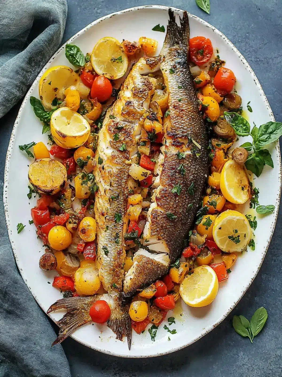 Oven Baked Mediterranean Branzino: Healthy, Flavorful Delight 2 Oven Baked Mediterranean Branzino (Sea-Bass)