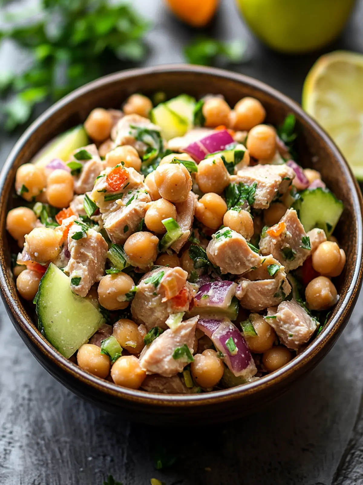 Healthy Tuna Garbanzo Bean Salad for a Quick Energizing Lunch 4 Healthy Tuna Garbanzo Bean Salad