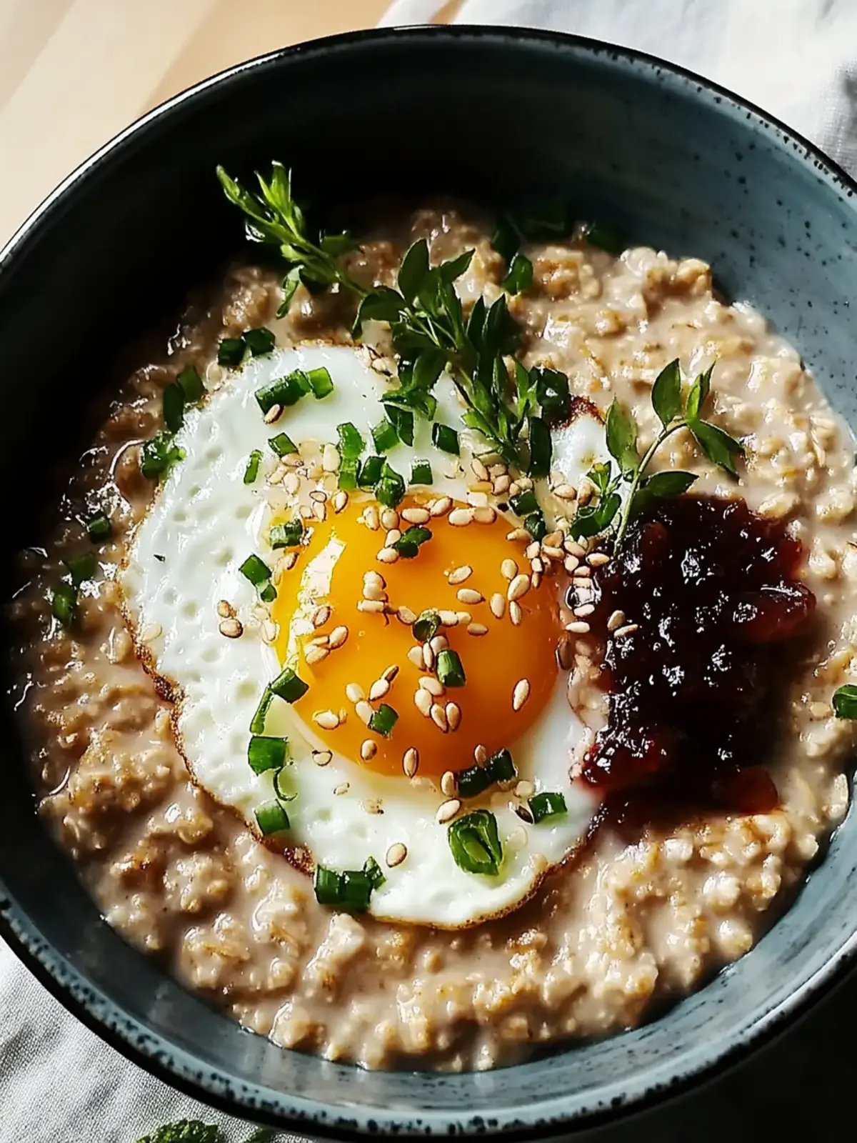 Savory Miso Oatmeal with a Jammy Egg: Cozy Comfort Bowl 4 Savory Miso Oatmeal with a Jammy Egg