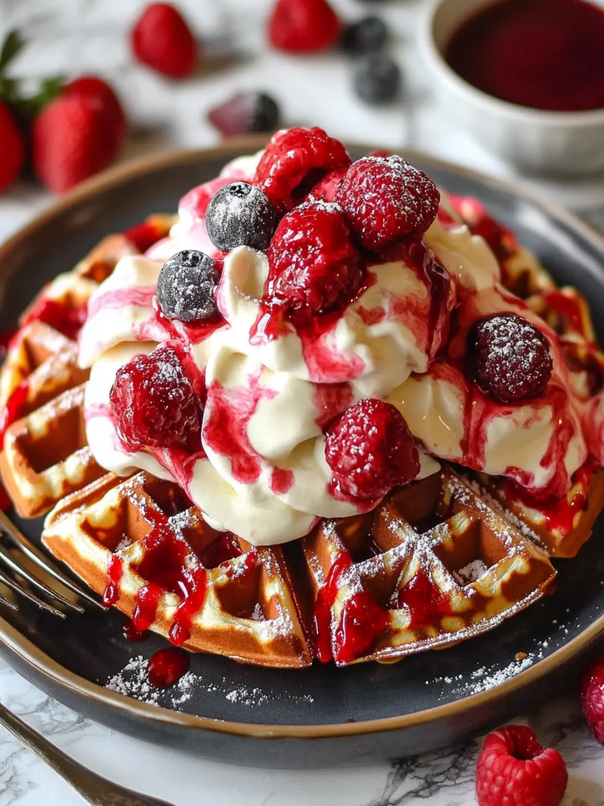 Irresistibly Fluffy Red Velvet Marble Waffles You'll Love 2 Red Velvet Marble Waffles
